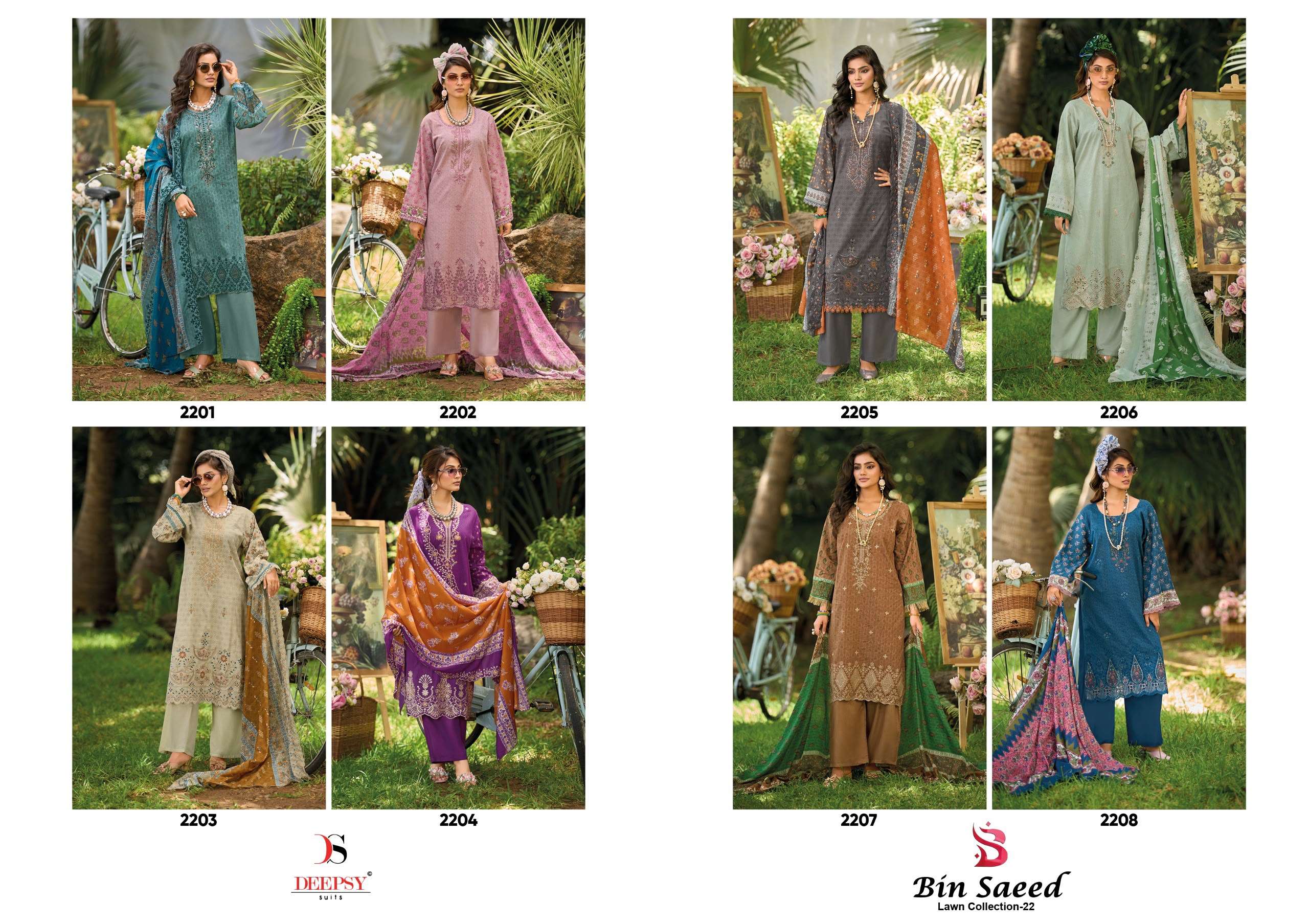 DEEPSY SUITS BIN SAEED LAWN COLLECTION VOL 22 COTTON EMBROIDERY DESIGNER WORK SUIT
