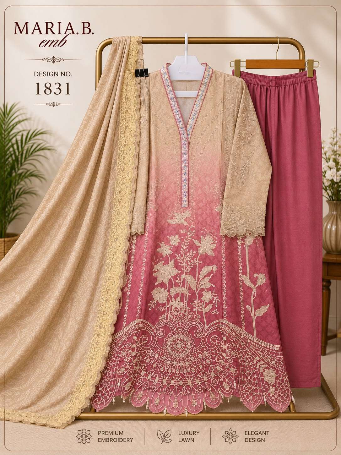 DEEPSY SUITS D NO 1831 COTTON HEAVY EMBROIDERY DESIGNER WORK READY MADE PAKISTANI SUIT