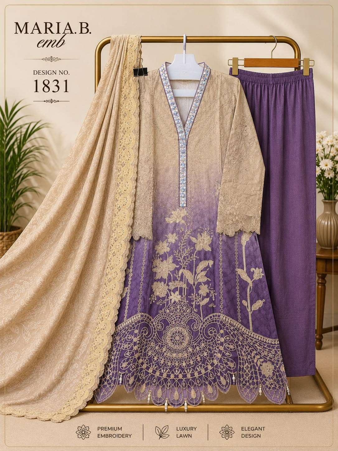DEEPSY SUITS D NO 1831 COTTON HEAVY EMBROIDERY DESIGNER WORK READY MADE PAKISTANI SUIT