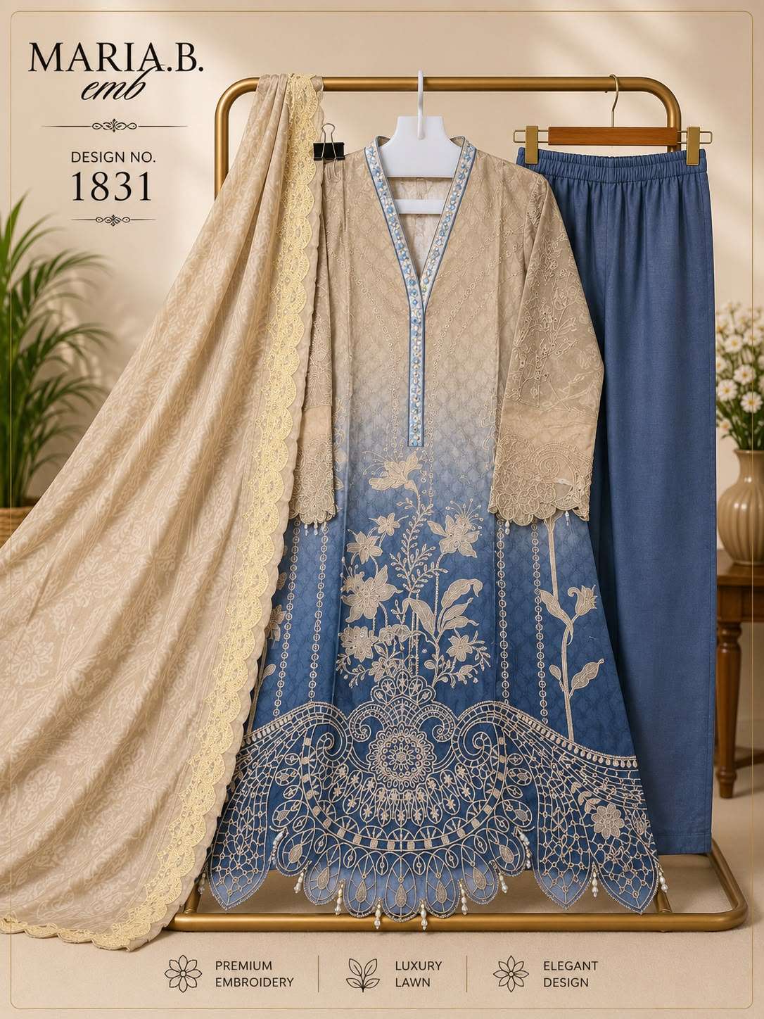 DEEPSY SUITS D NO 1831 COTTON HEAVY EMBROIDERY DESIGNER WORK READY MADE PAKISTANI SUIT