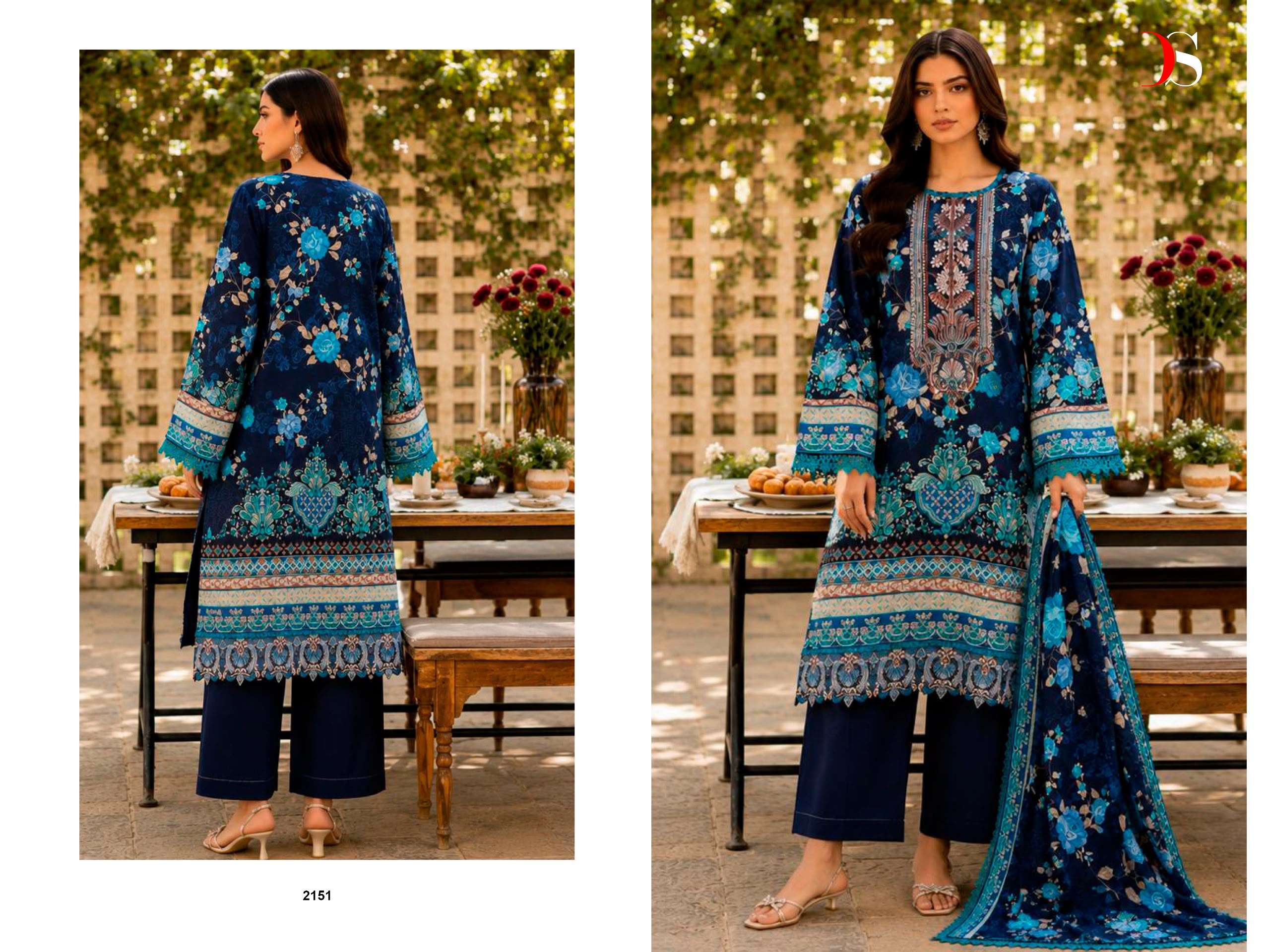DEEPSY SUITS JADE BLISS LAWN VOL 6 COTTON HEAVY PATCH EMBROIDERY WORK SUIT
