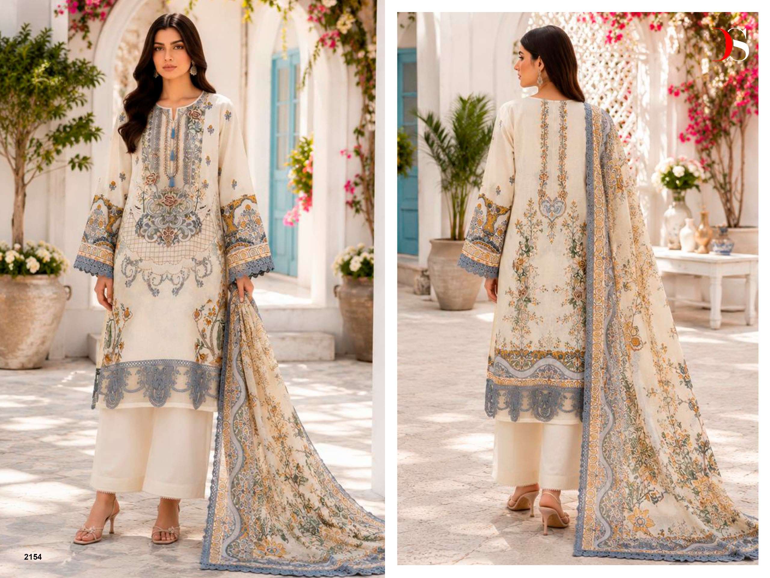 DEEPSY SUITS JADE BLISS LAWN VOL 6 COTTON HEAVY PATCH EMBROIDERY WORK SUIT