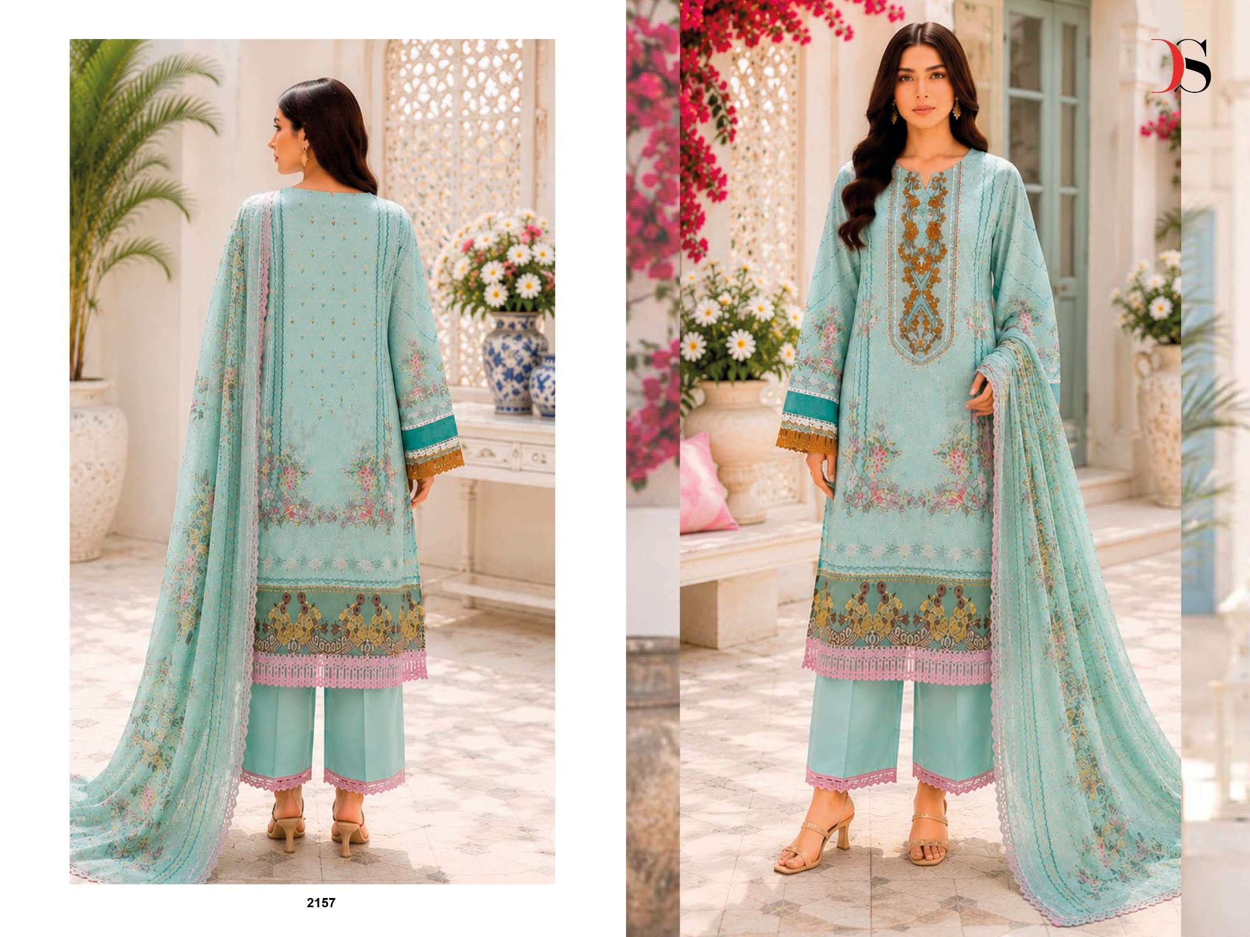 DEEPSY SUITS JADE BLISS LAWN VOL 6 COTTON HEAVY PATCH EMBROIDERY WORK SUIT