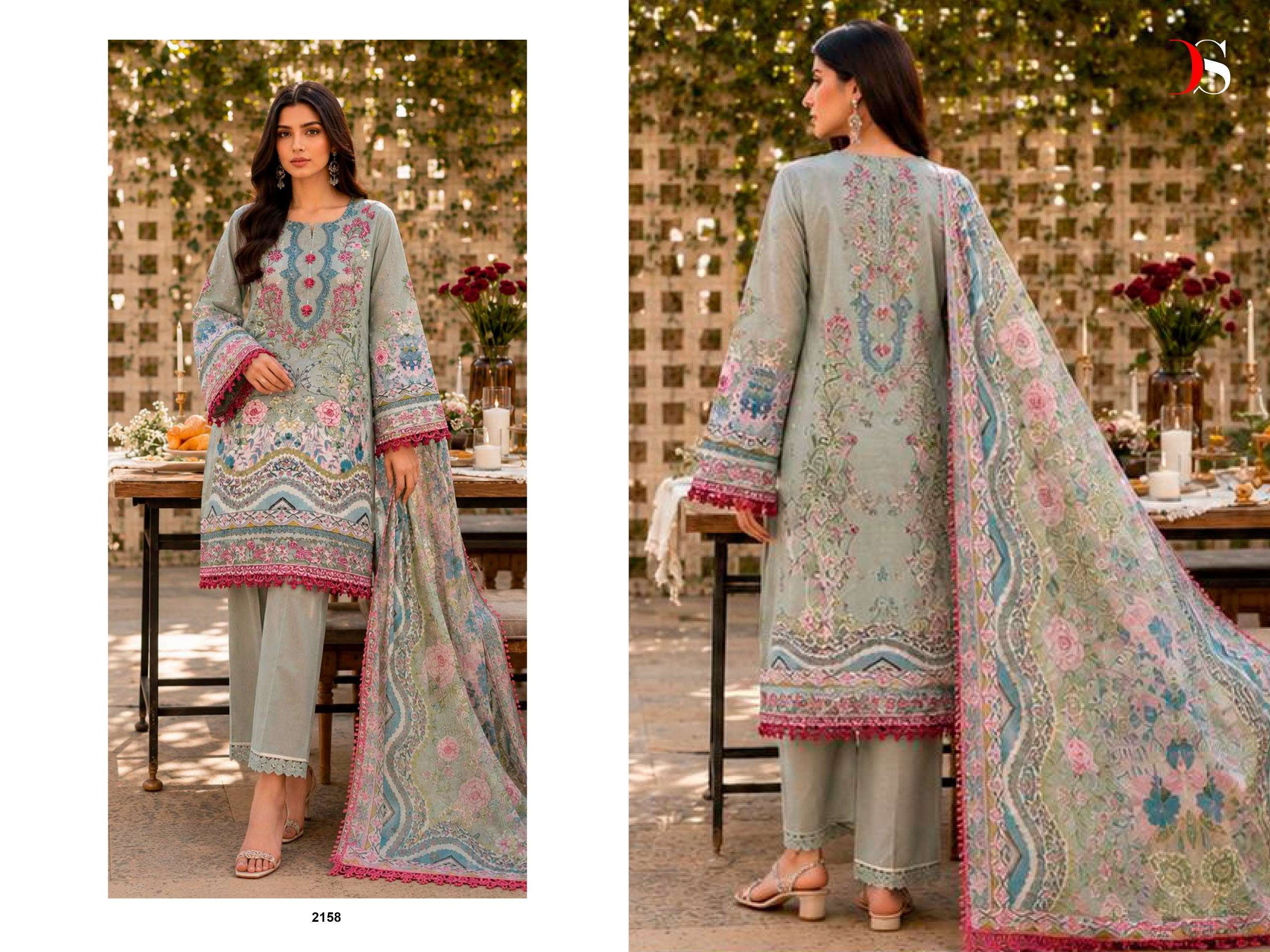 DEEPSY SUITS JADE BLISS LAWN VOL 6 COTTON HEAVY PATCH EMBROIDERY WORK SUIT