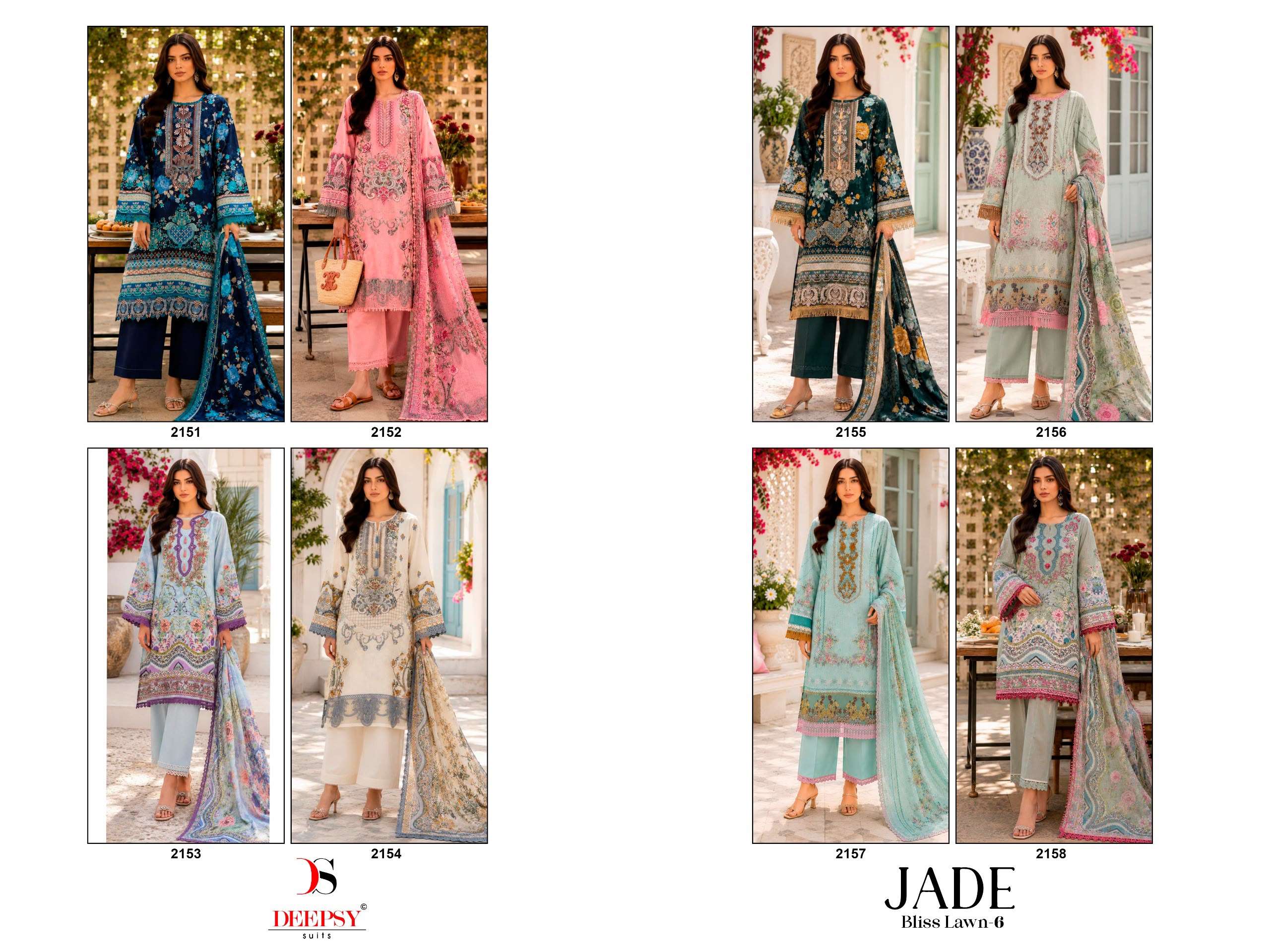DEEPSY SUITS JADE BLISS LAWN VOL 6 COTTON HEAVY PATCH EMBROIDERY WORK SUIT