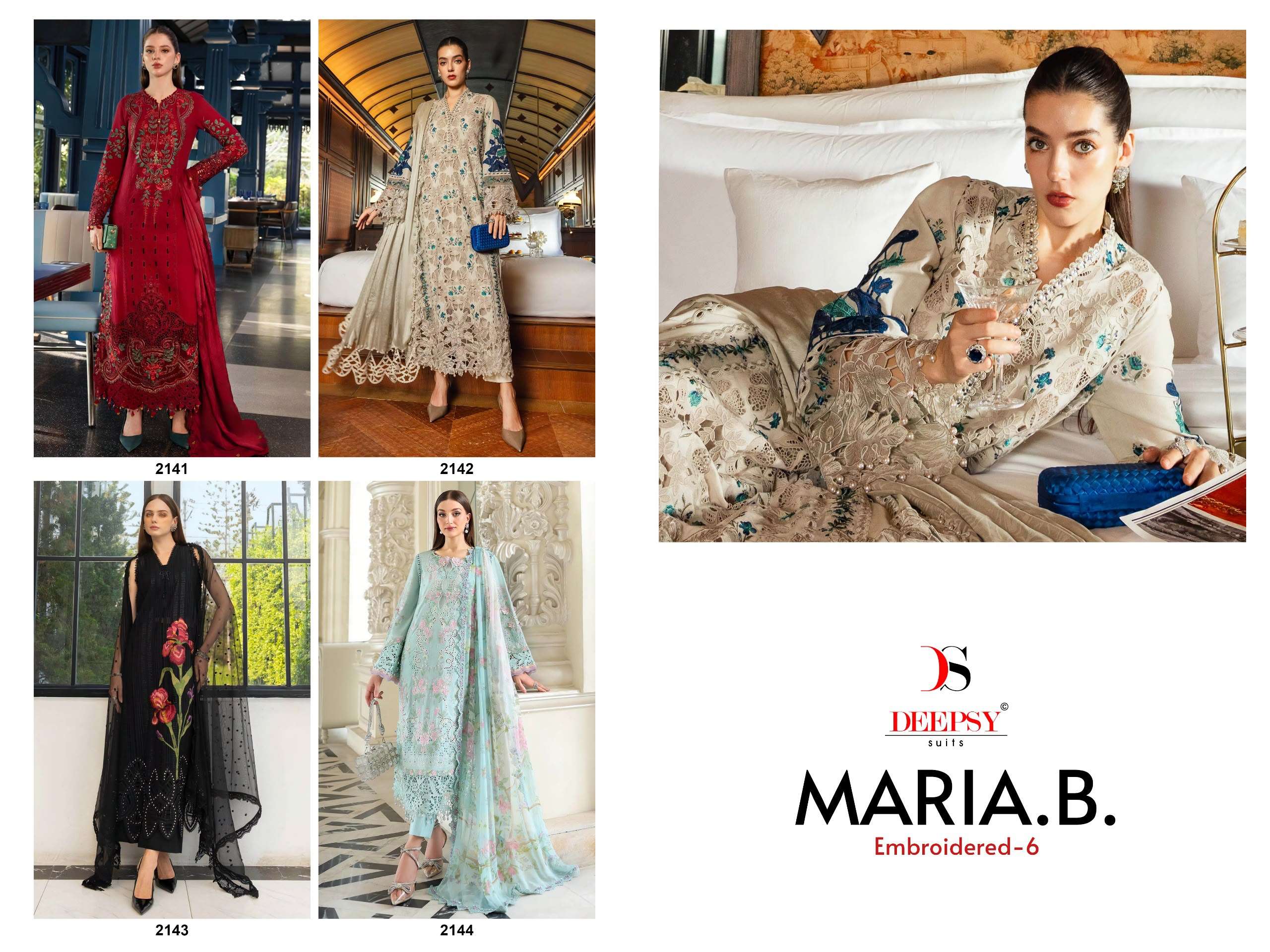 DEEPSY SUITS MARIA B PREMIUM EMBROIDERED VOL 6 COTTON HEAVY EMBROIDERY DESIGNER SUIT