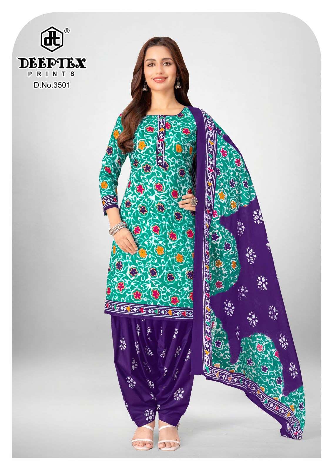 DEEPTEX PRINTS BATIK PLUS VOL 35 COTTON PRINTED PATIYALA SALWAR SUIT
