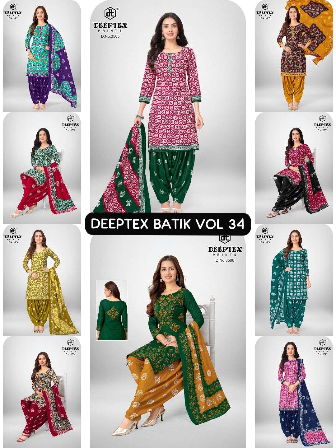 DEEPTEX PRINTS BATIK PLUS VOL 35 COTTON PRINTED PATIYALA SALWAR SUIT