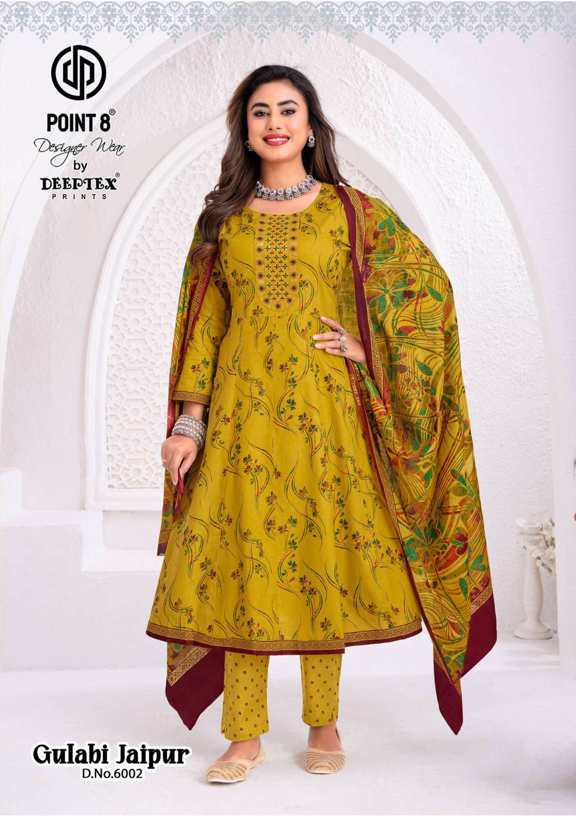 DEEPTEX PRINTS GULABI JAIPURI VOL 6 COTTON PRINT FANCY ANARKALI STYLE LADIES 3PCS SET COLLECTION 