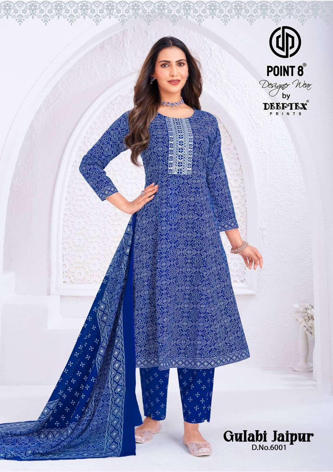 DEEPTEX PRINTS GULABI JAIPURI VOL 6 COTTON PRINT FANCY ANARKALI STYLE LADIES 3PCS SET COLLECTION 