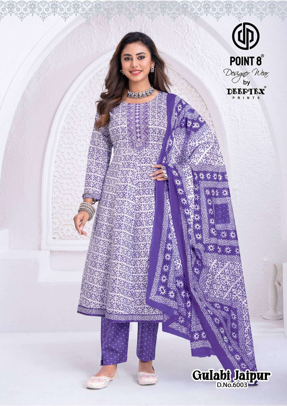 DEEPTEX PRINTS GULABI JAIPURI VOL 6 COTTON PRINT FANCY ANARKALI STYLE LADIES 3PCS SET COLLECTION 