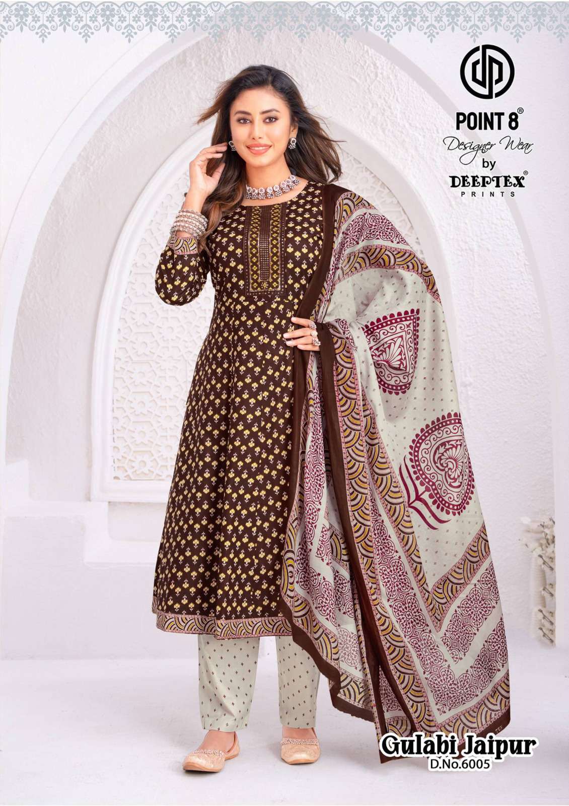 DEEPTEX PRINTS GULABI JAIPURI VOL 6 COTTON PRINT FANCY ANARKALI STYLE LADIES 3PCS SET COLLECTION 