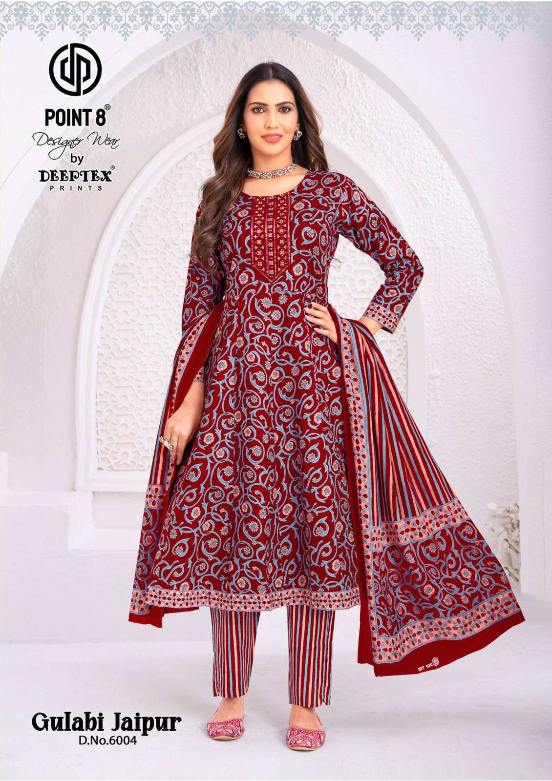 DEEPTEX PRINTS GULABI JAIPURI VOL 6 COTTON PRINT FANCY ANARKALI STYLE LADIES 3PCS SET COLLECTION 