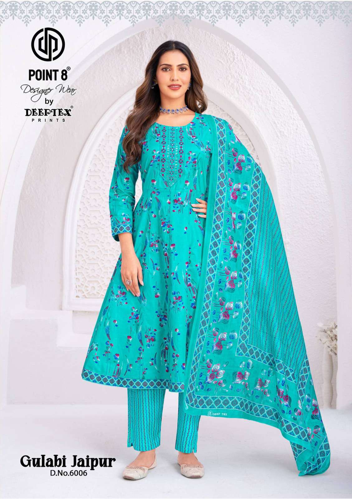 DEEPTEX PRINTS GULABI JAIPURI VOL 6 COTTON PRINT FANCY ANARKALI STYLE LADIES 3PCS SET COLLECTION 
