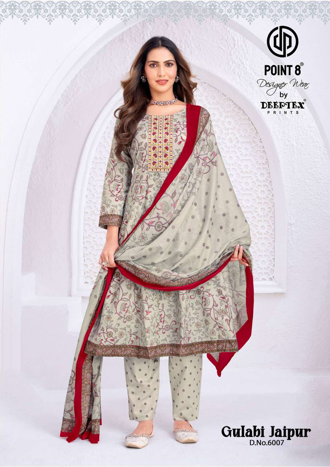 DEEPTEX PRINTS GULABI JAIPURI VOL 6 COTTON PRINT FANCY ANARKALI STYLE LADIES 3PCS SET COLLECTION 