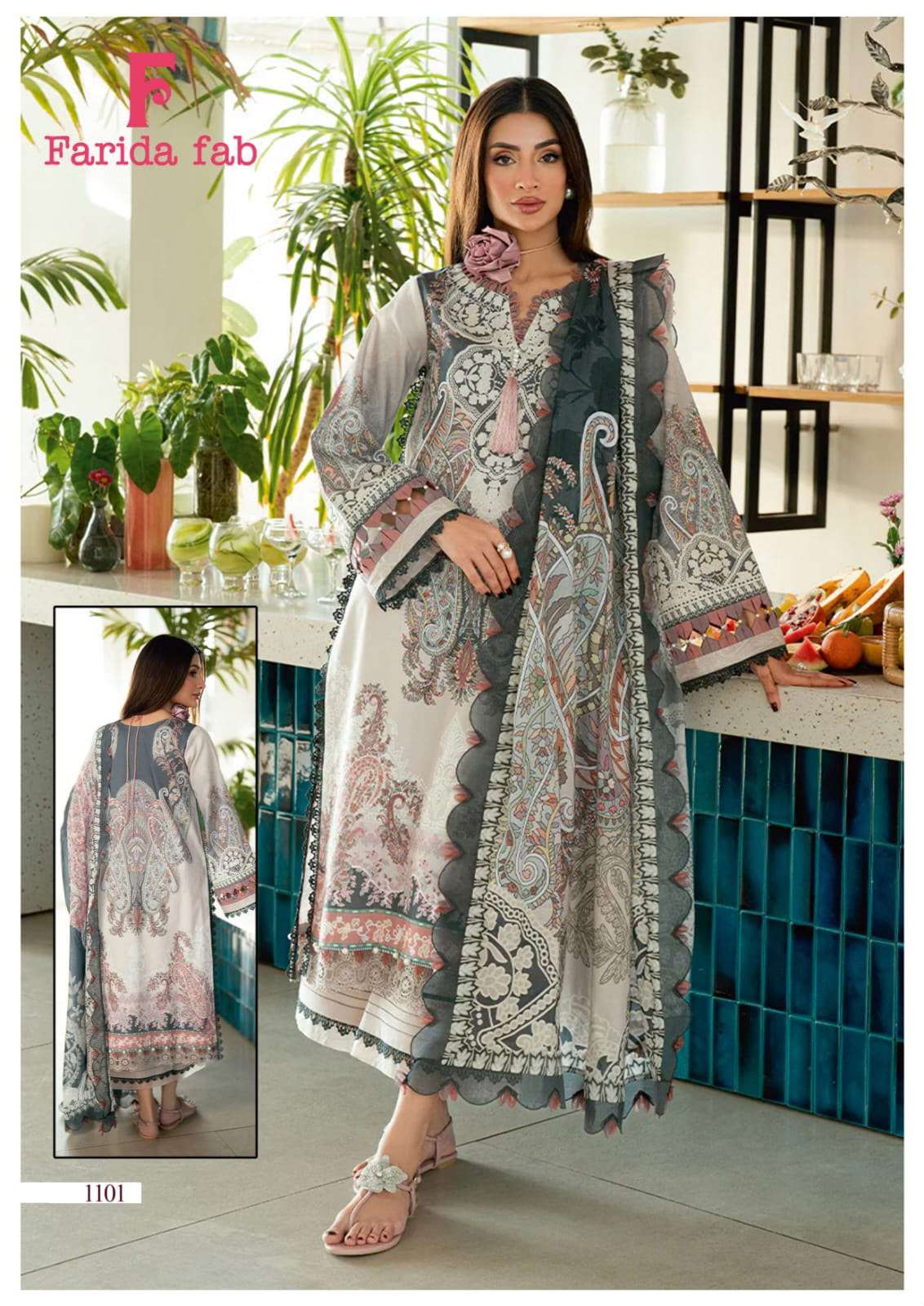 FARIDA FAB MARIA B VOL 11 COTTON DIGITAL PRINTS SALWAR SUIT