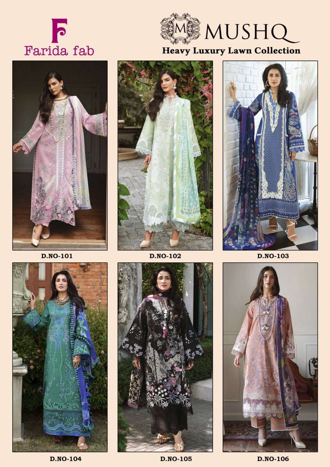 FARIDA FAB MUSHQ COTTON DIGITAL PRINTS UNSTITCH STITCH SALWAR KAMEEZ 