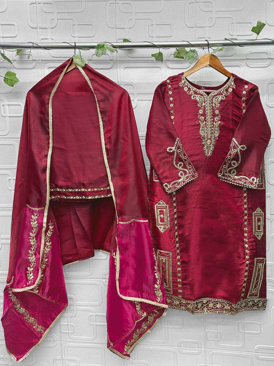 FLORENT D NO 1062 JIMMY CHOO FABRIC BEAUTIFUL DESIGNER LOOK PAKISTANI SUIT