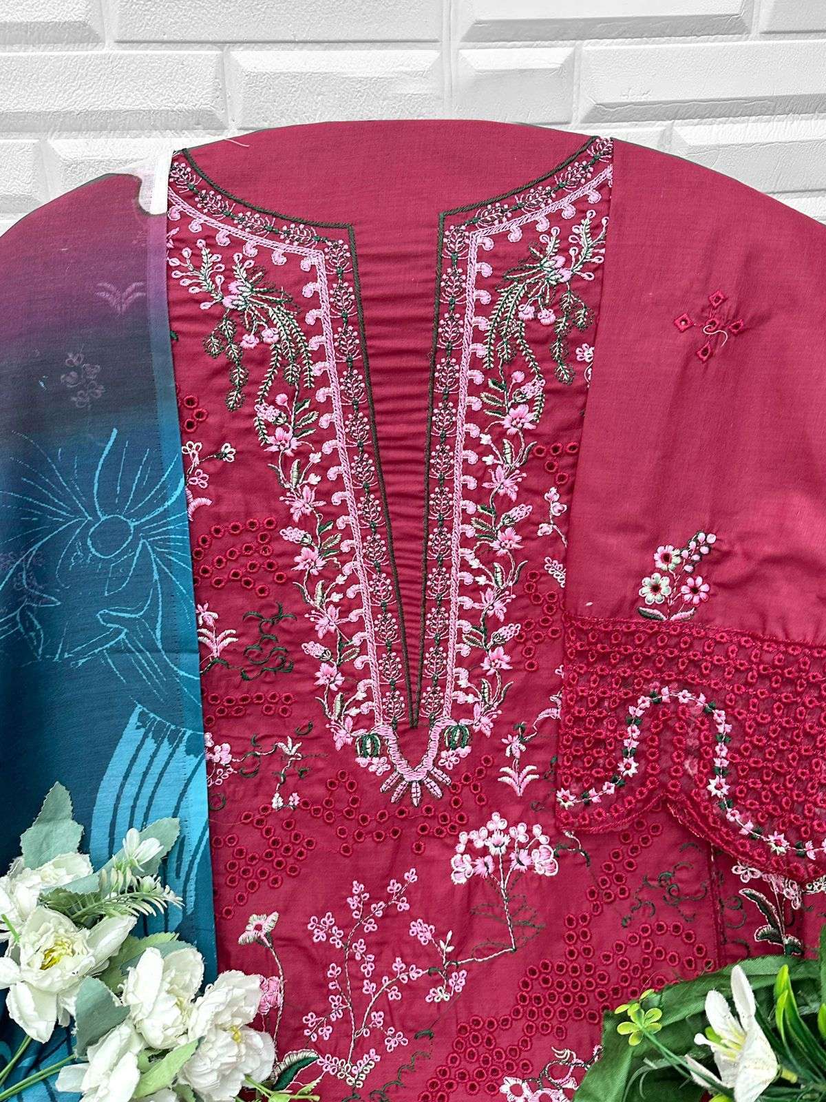 FLORENT D NO 1083 AB COTTON WITH HEAVY EMBROIDERY WORK SUIT