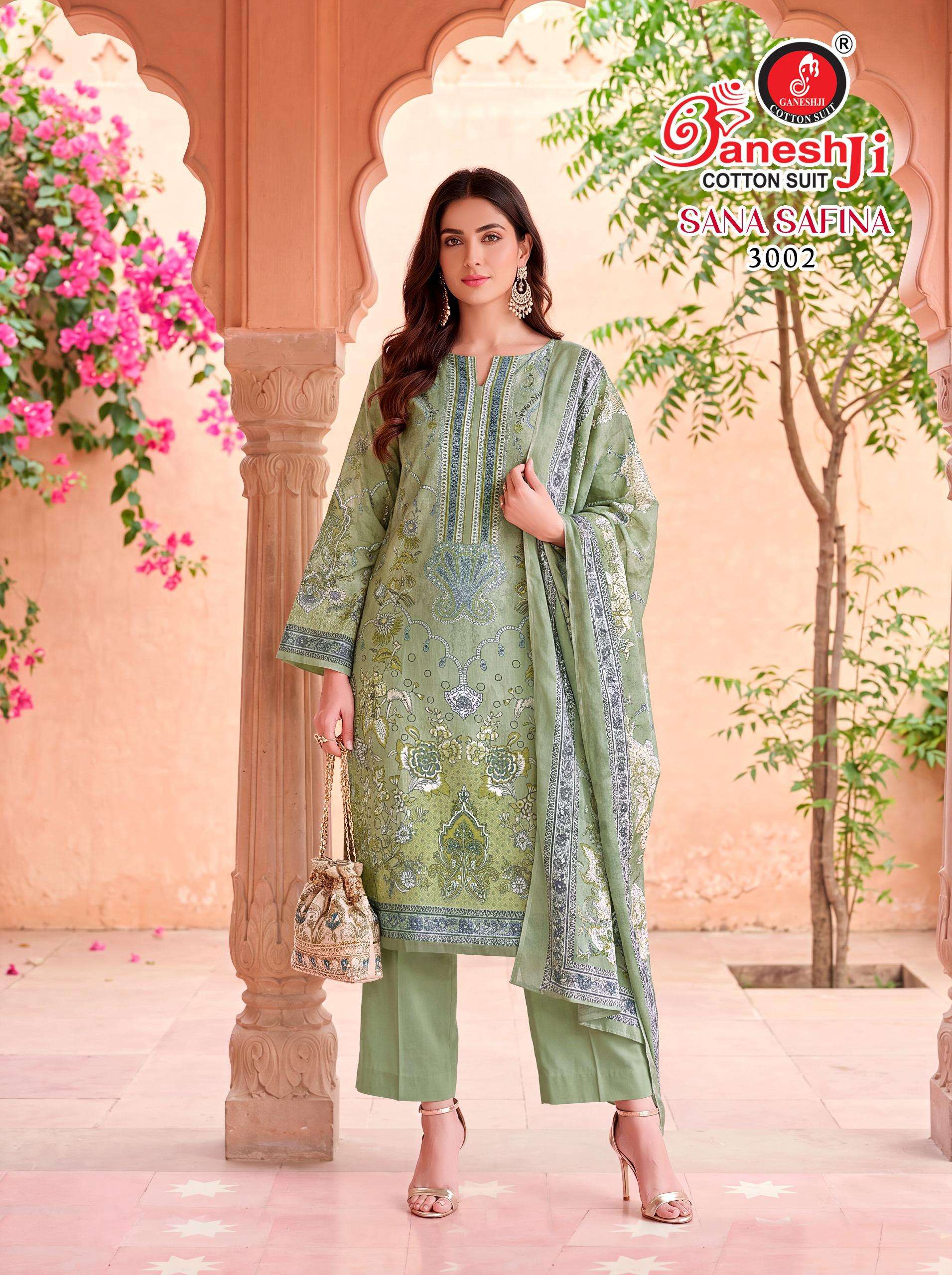 GANESHJI COTTON SUIT SANA SAFINA VOL 3 COTTON DIGITAL PAKISTANI STYLE PRINT SALWAR SUIT