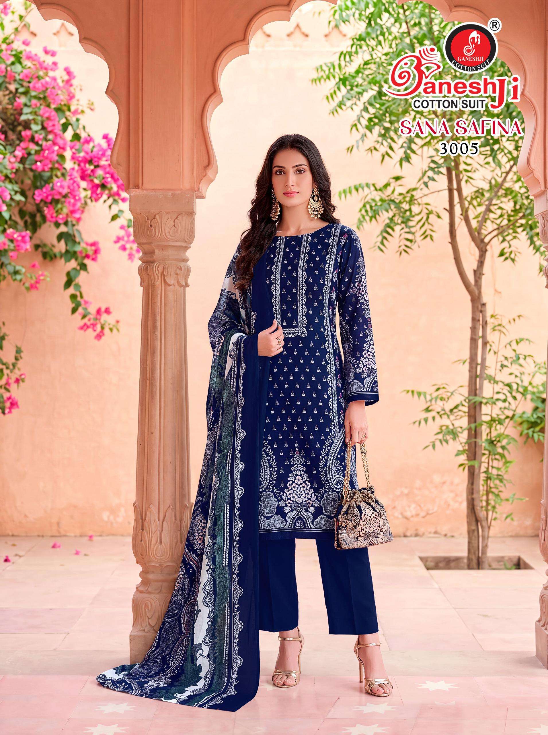 GANESHJI COTTON SUIT SANA SAFINA VOL 3 COTTON DIGITAL PAKISTANI STYLE PRINT SALWAR SUIT