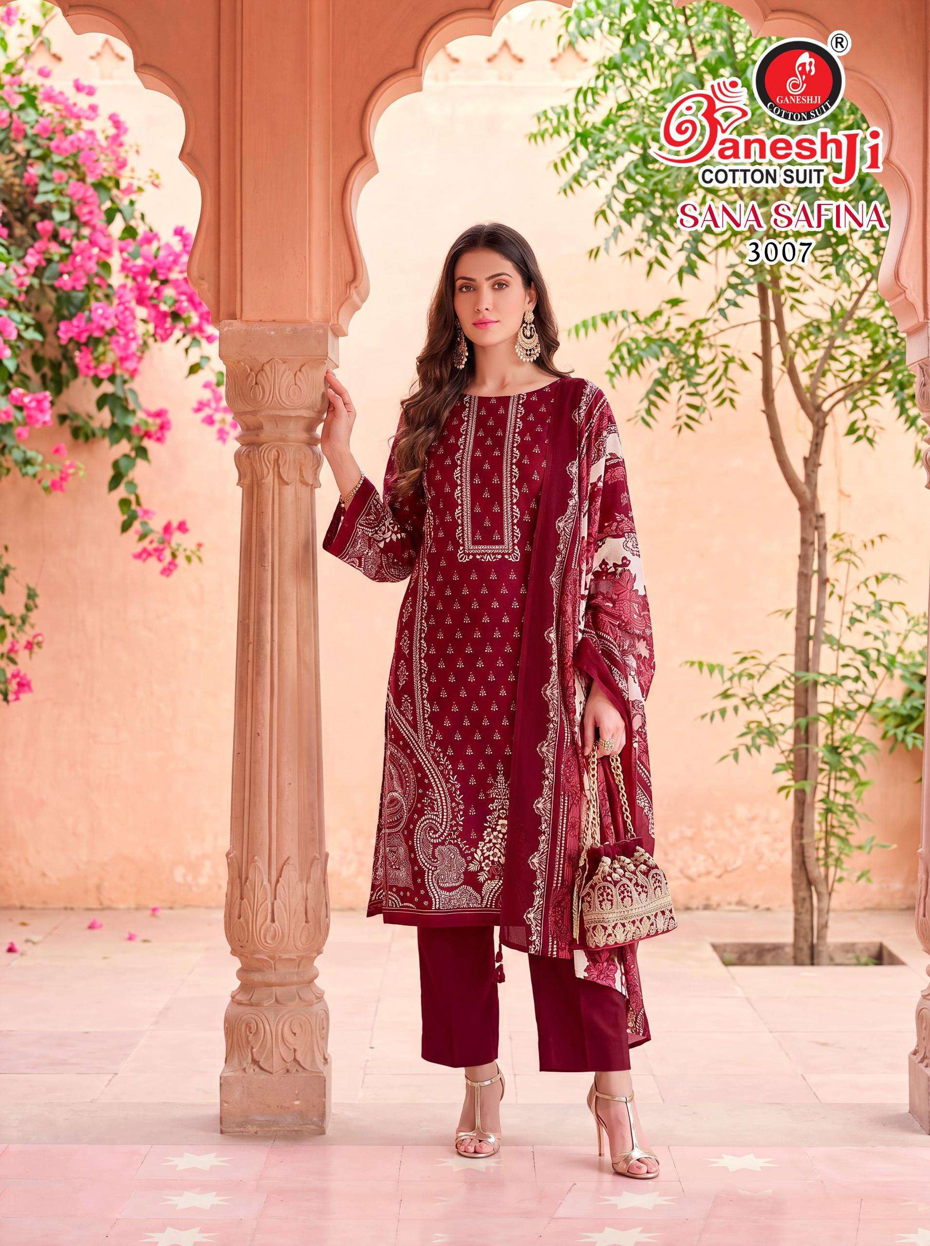 GANESHJI COTTON SUIT SANA SAFINA VOL 3 COTTON DIGITAL PAKISTANI STYLE PRINT SALWAR SUIT