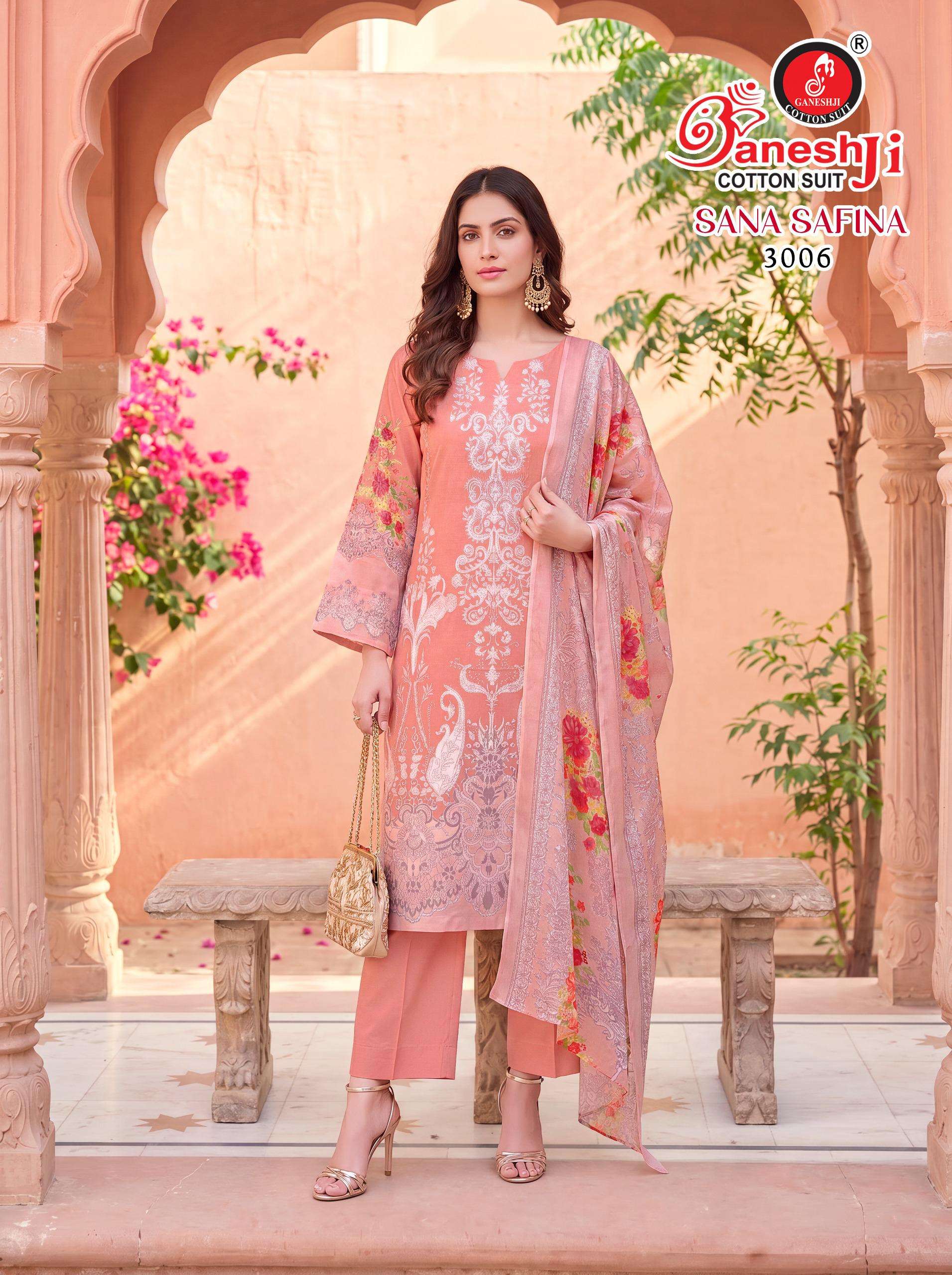 GANESHJI COTTON SUIT SANA SAFINA VOL 3 COTTON DIGITAL PAKISTANI STYLE PRINT SALWAR SUIT