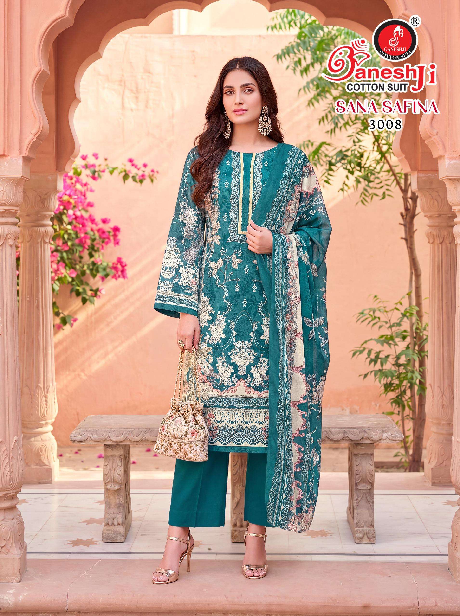 GANESHJI COTTON SUIT SANA SAFINA VOL 3 COTTON DIGITAL PAKISTANI STYLE PRINT SALWAR SUIT
