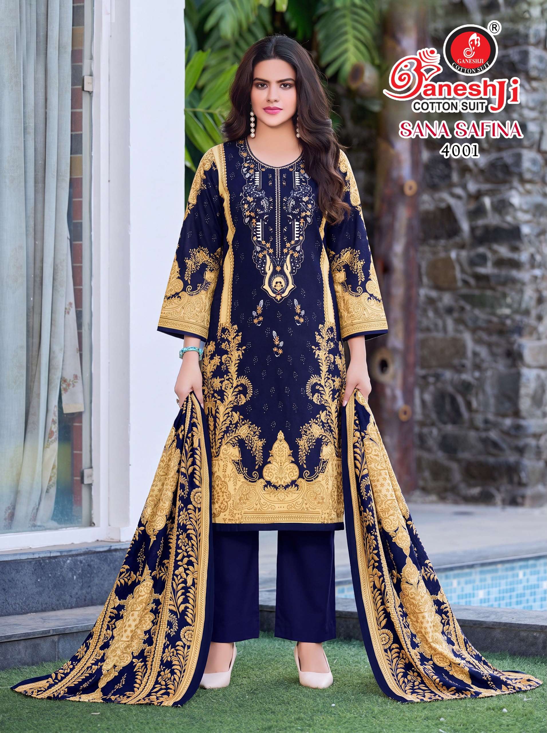GANESHJI COTTON SUIT SANA SAFINA VOL 4 COTTON DIGITAL PAKISTANI STYLE PRINT SALWAR SUIT