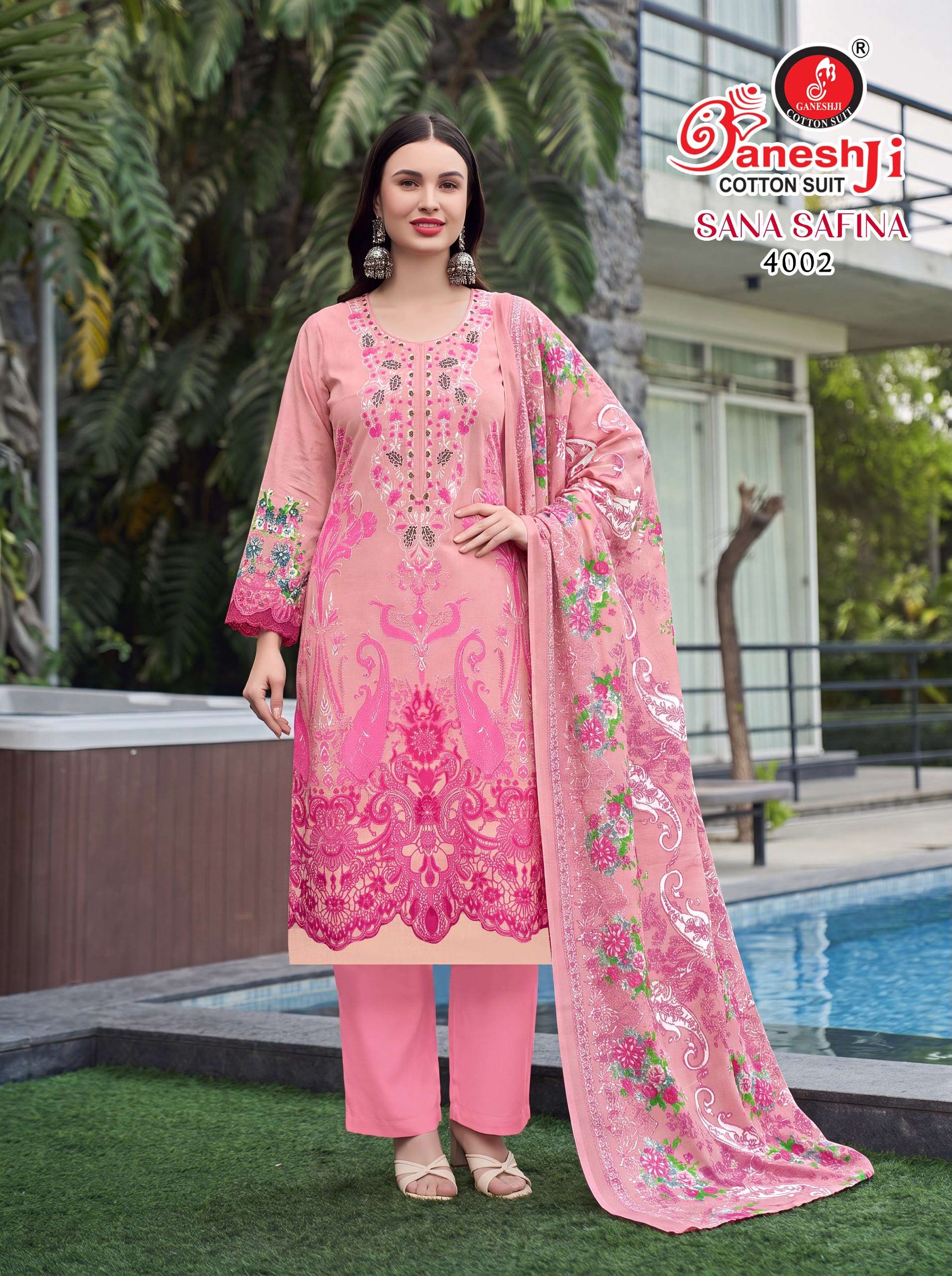 GANESHJI COTTON SUIT SANA SAFINA VOL 4 COTTON DIGITAL PAKISTANI STYLE PRINT SALWAR SUIT