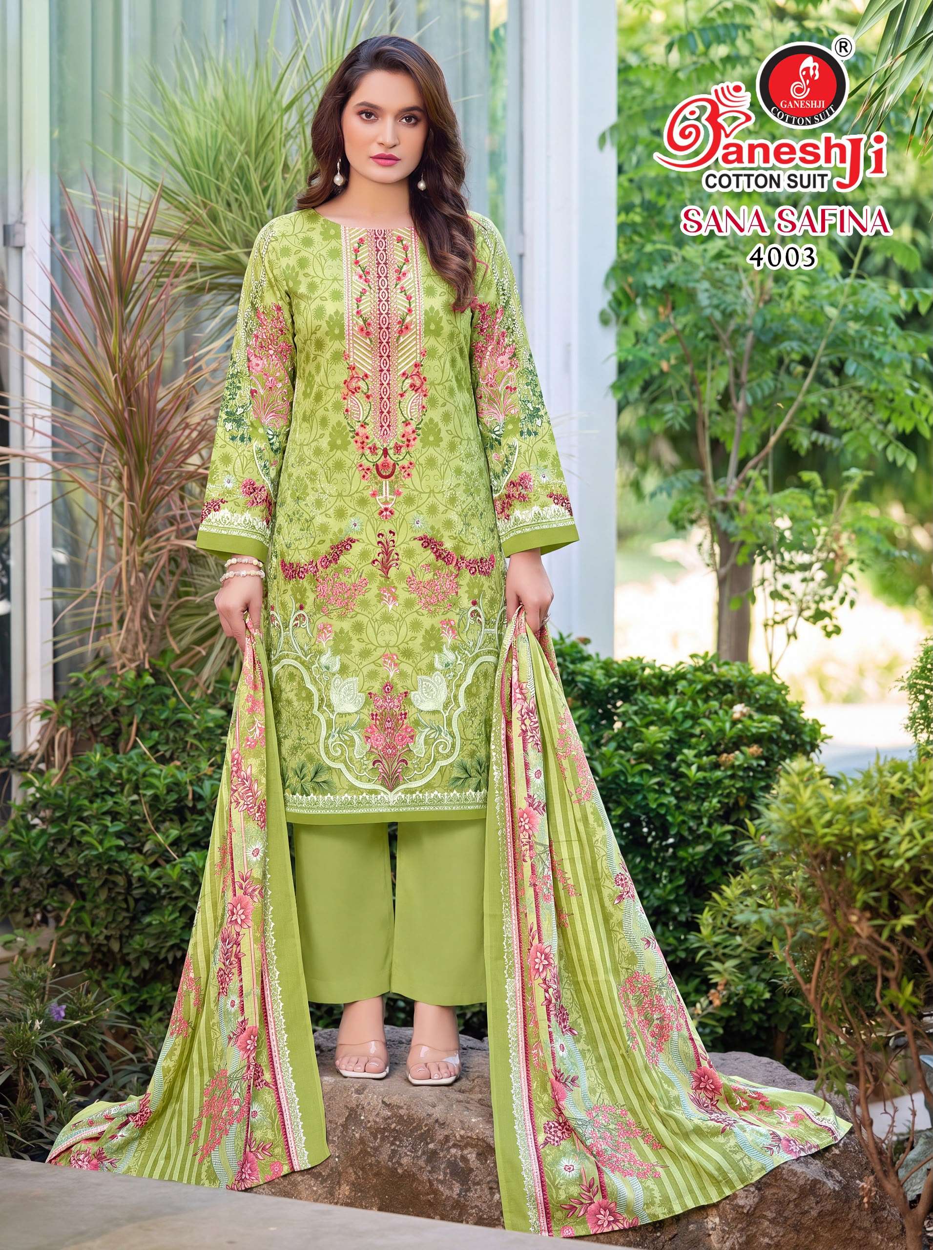 GANESHJI COTTON SUIT SANA SAFINA VOL 4 COTTON DIGITAL PAKISTANI STYLE PRINT SALWAR SUIT