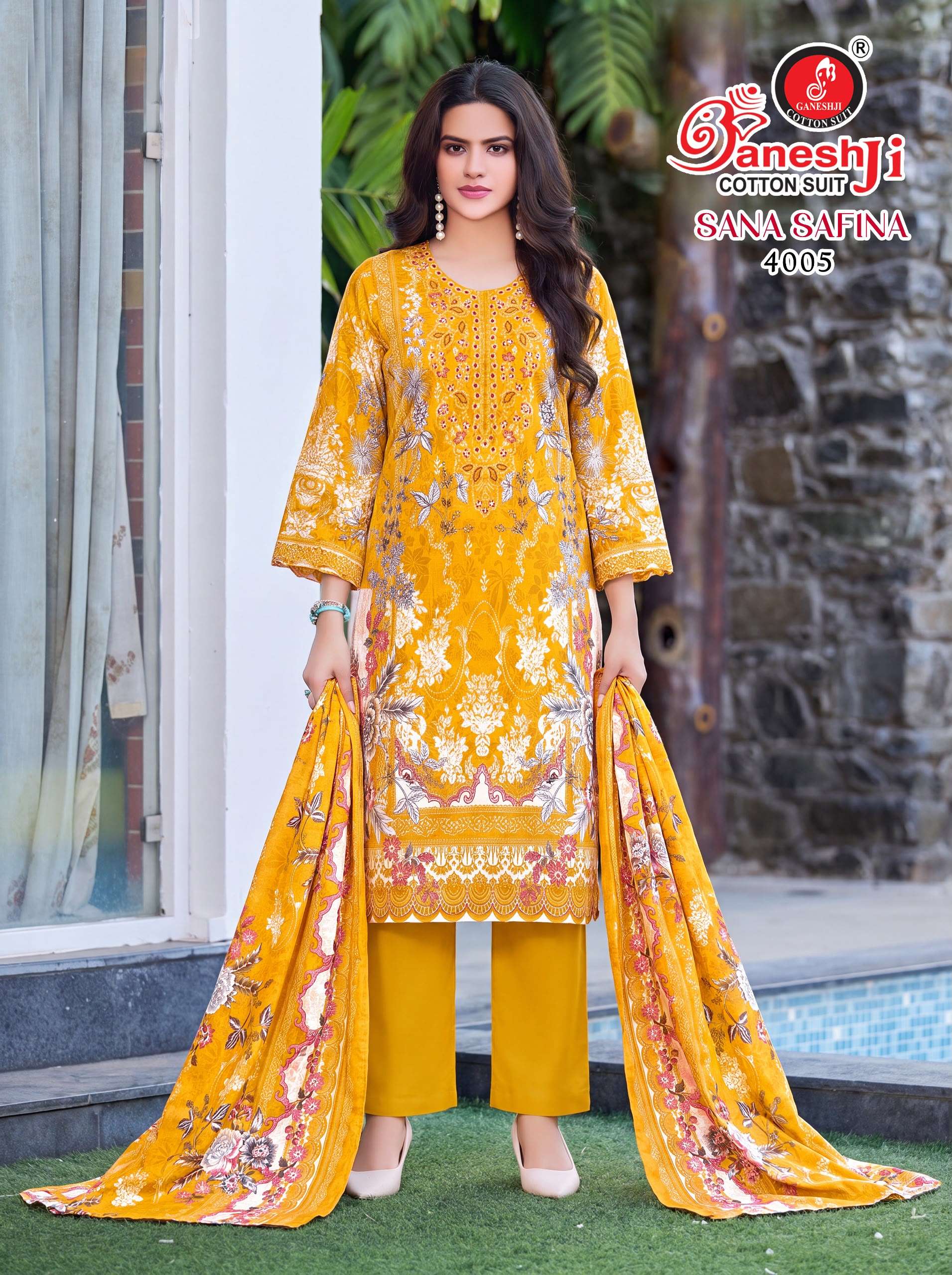 GANESHJI COTTON SUIT SANA SAFINA VOL 4 COTTON DIGITAL PAKISTANI STYLE PRINT SALWAR SUIT