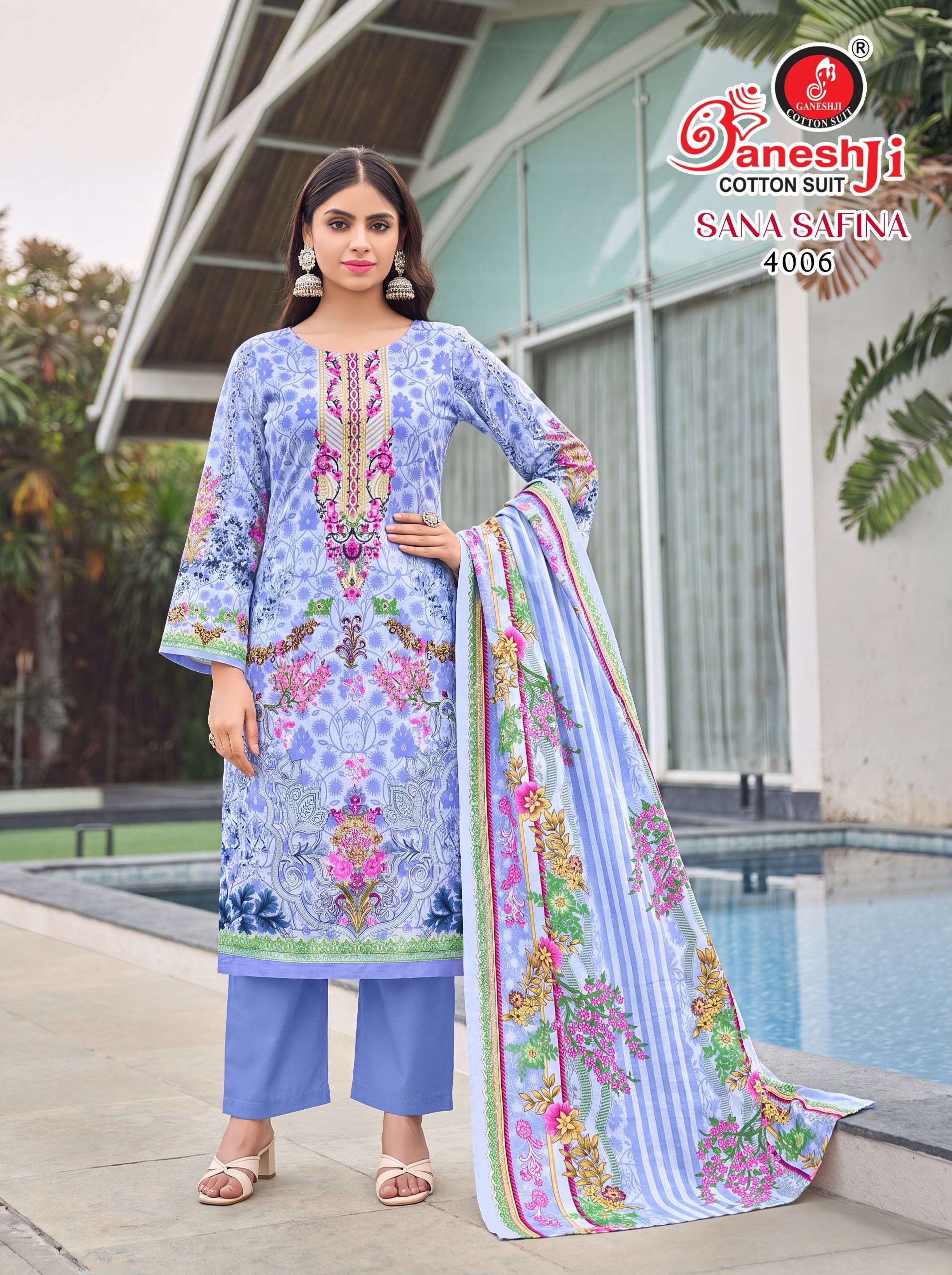 GANESHJI COTTON SUIT SANA SAFINA VOL 4 COTTON DIGITAL PAKISTANI STYLE PRINT SALWAR SUIT