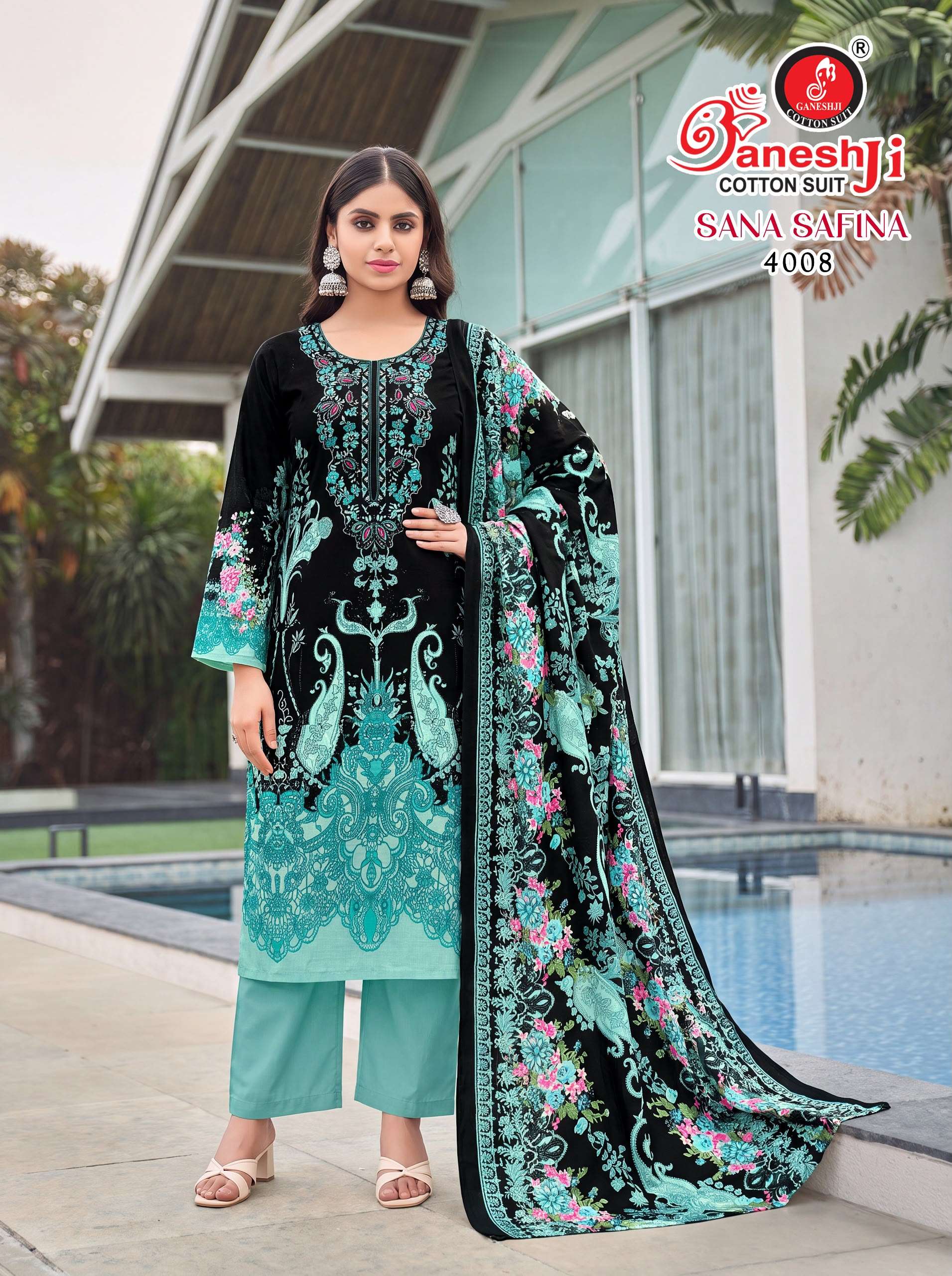 GANESHJI COTTON SUIT SANA SAFINA VOL 4 COTTON DIGITAL PAKISTANI STYLE PRINT SALWAR SUIT