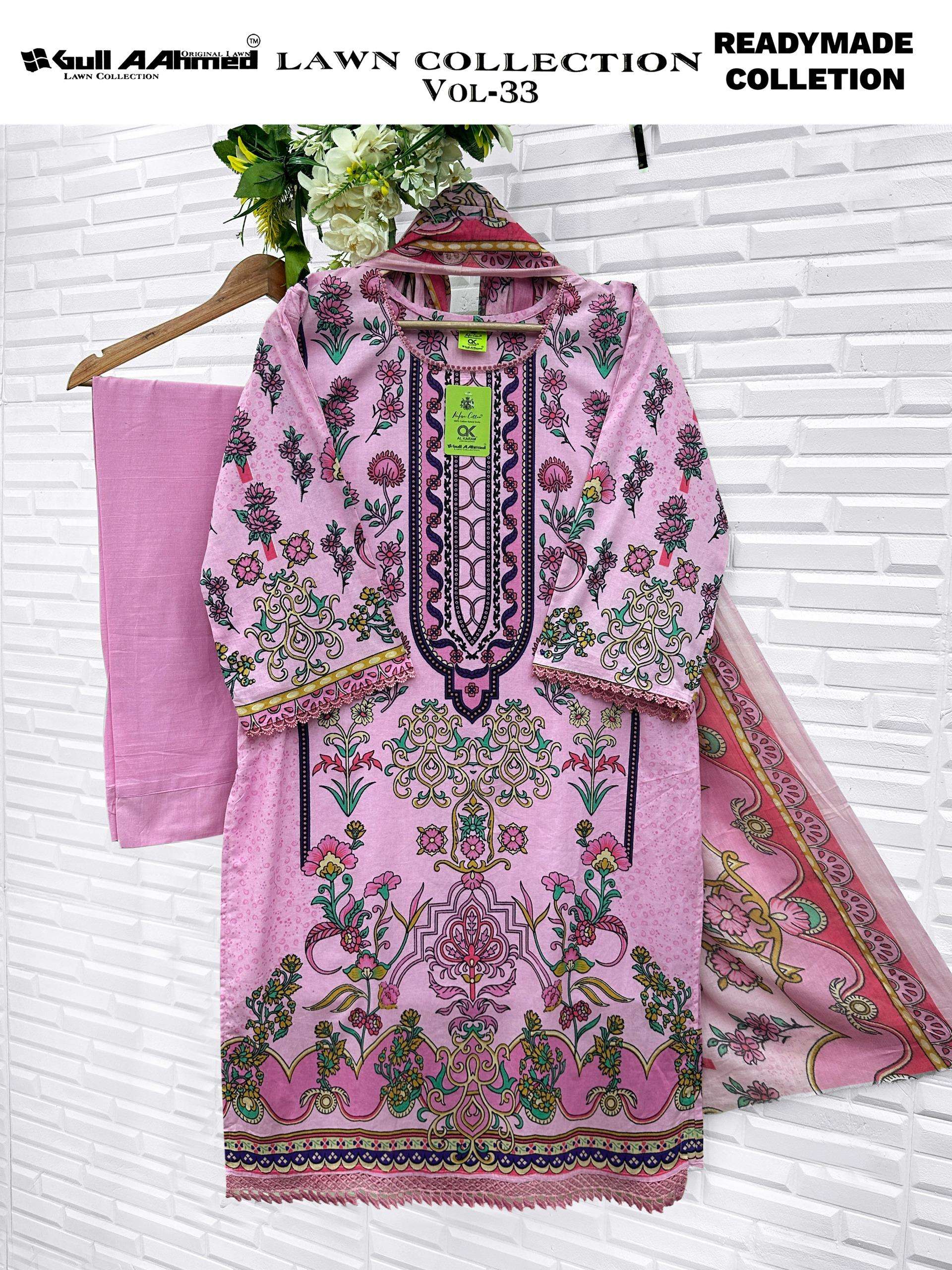 GULL AAHMED LAWN COLLECTION VOL 33 READY MADE COLLECTION 