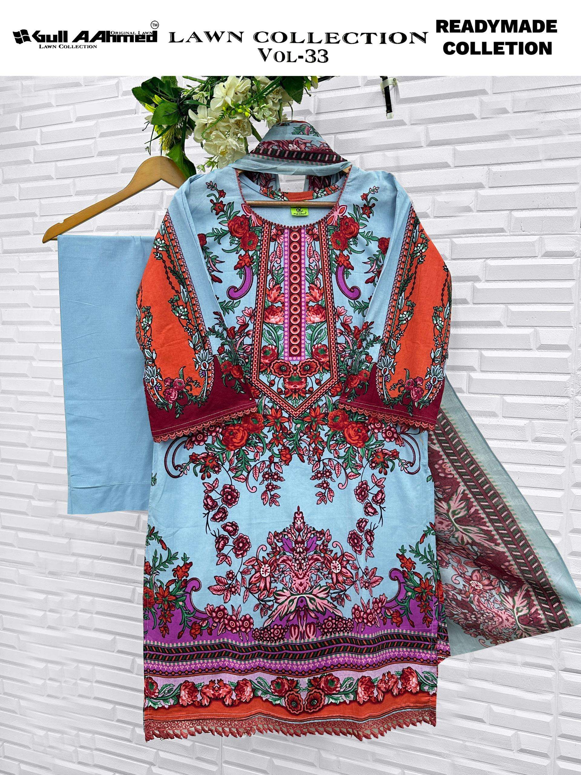 GULL AAHMED LAWN COLLECTION VOL 33 READY MADE COLLECTION 