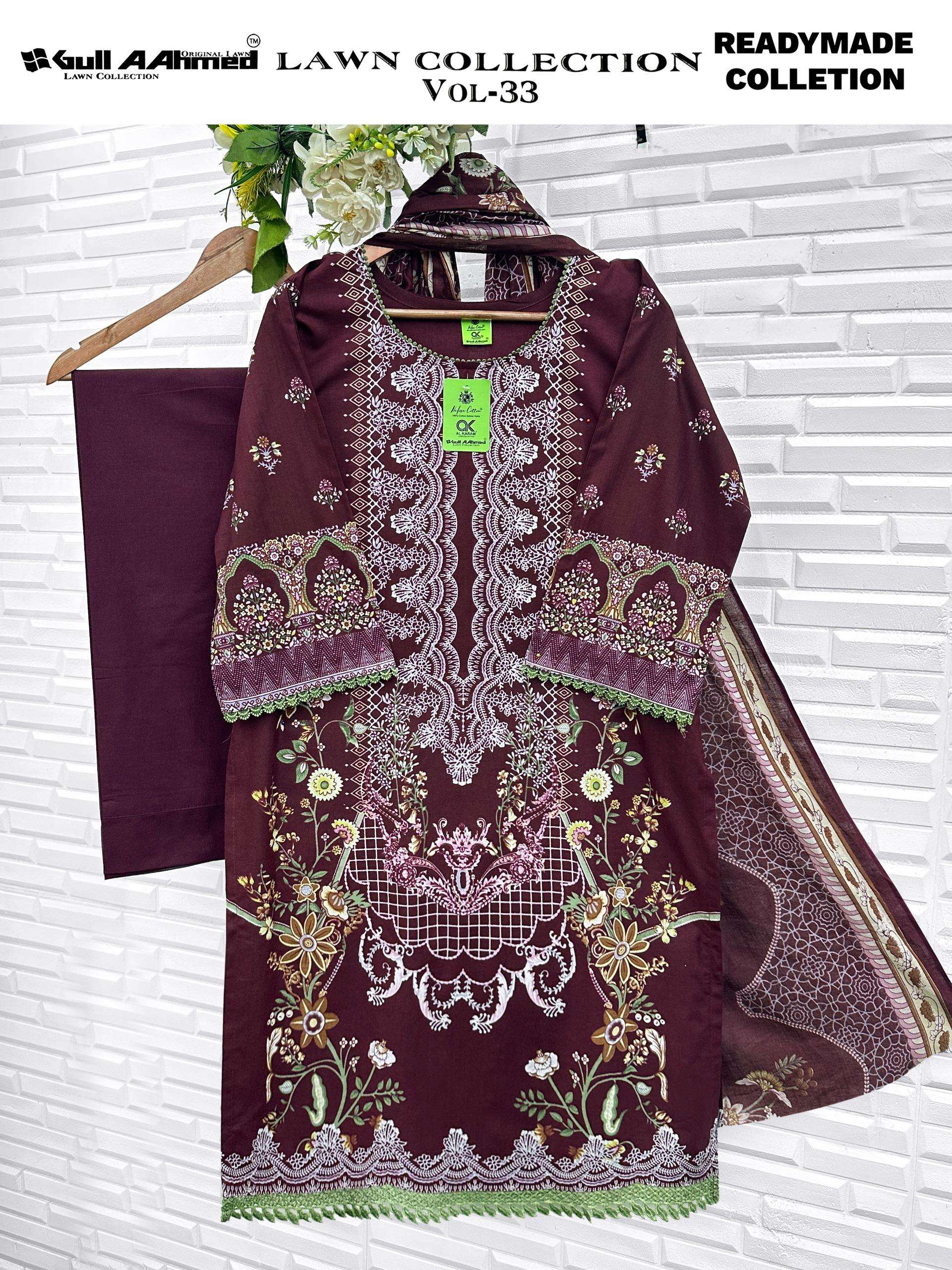 GULL AAHMED LAWN COLLECTION VOL 33 READY MADE COLLECTION 