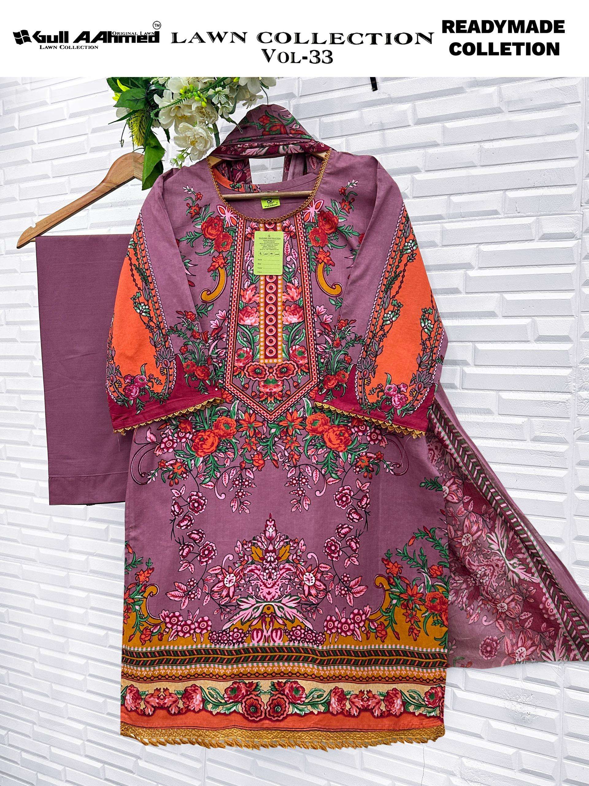 GULL AAHMED LAWN COLLECTION VOL 33 READY MADE COLLECTION 