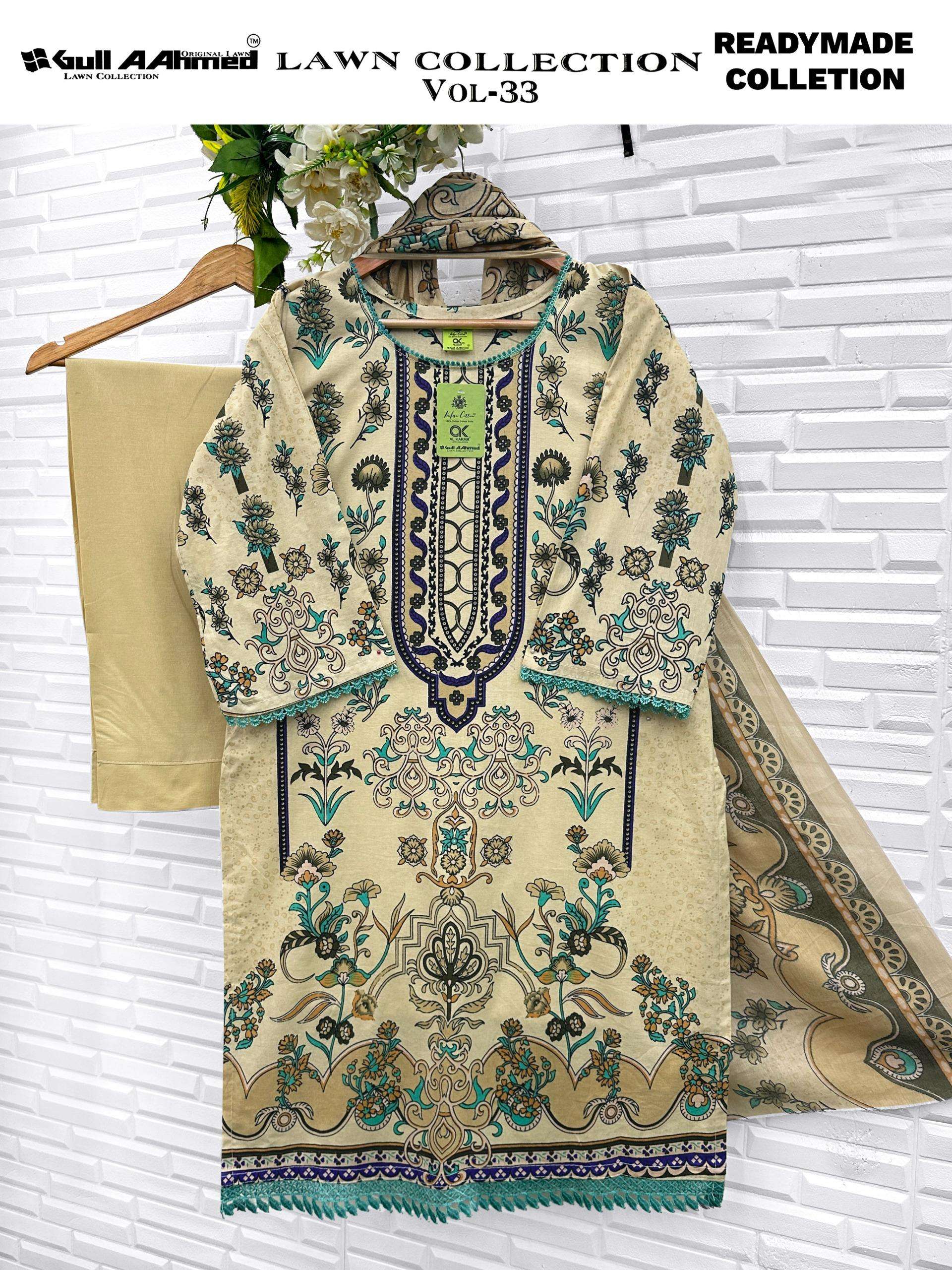GULL AAHMED LAWN COLLECTION VOL 33 READY MADE COLLECTION 