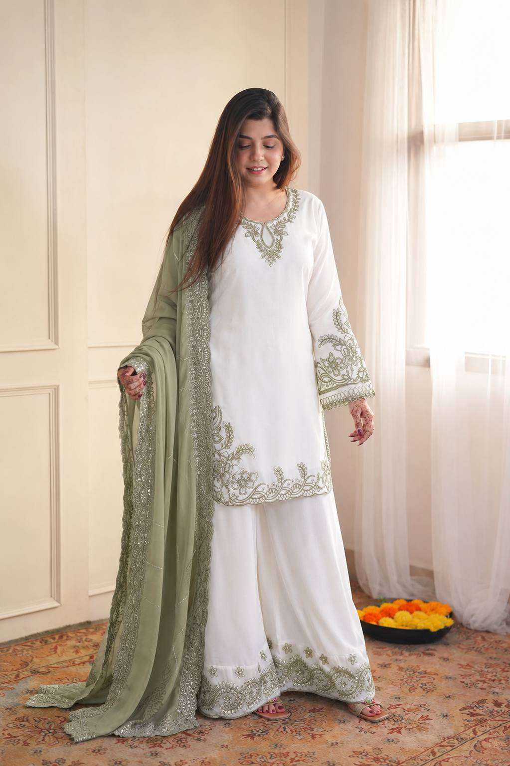 HK 1741 COTTON DESIGNER WORK PAKISTANI STYLE LADIES SUIT