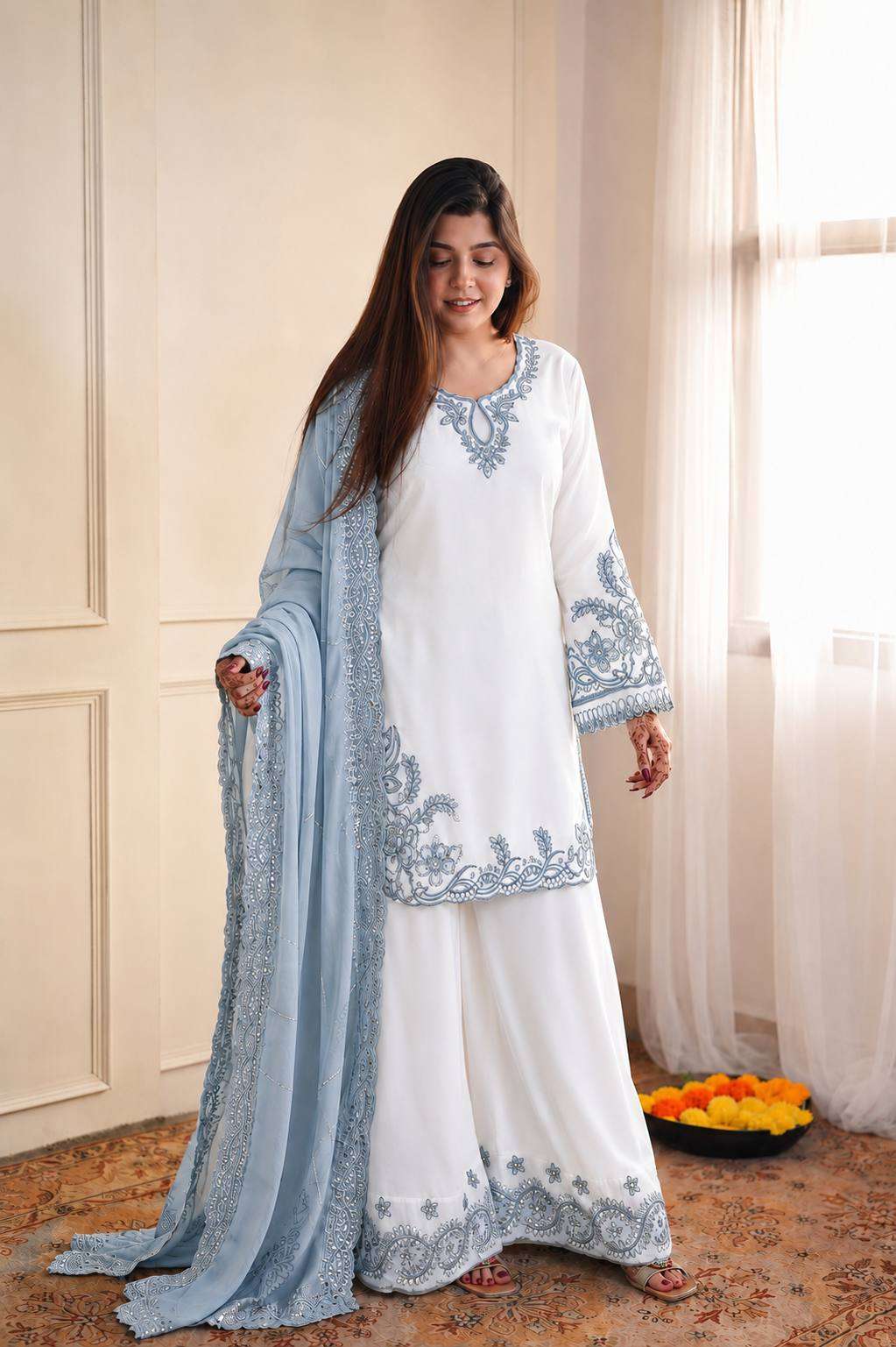 HK 1741 COTTON DESIGNER WORK PAKISTANI STYLE LADIES SUIT