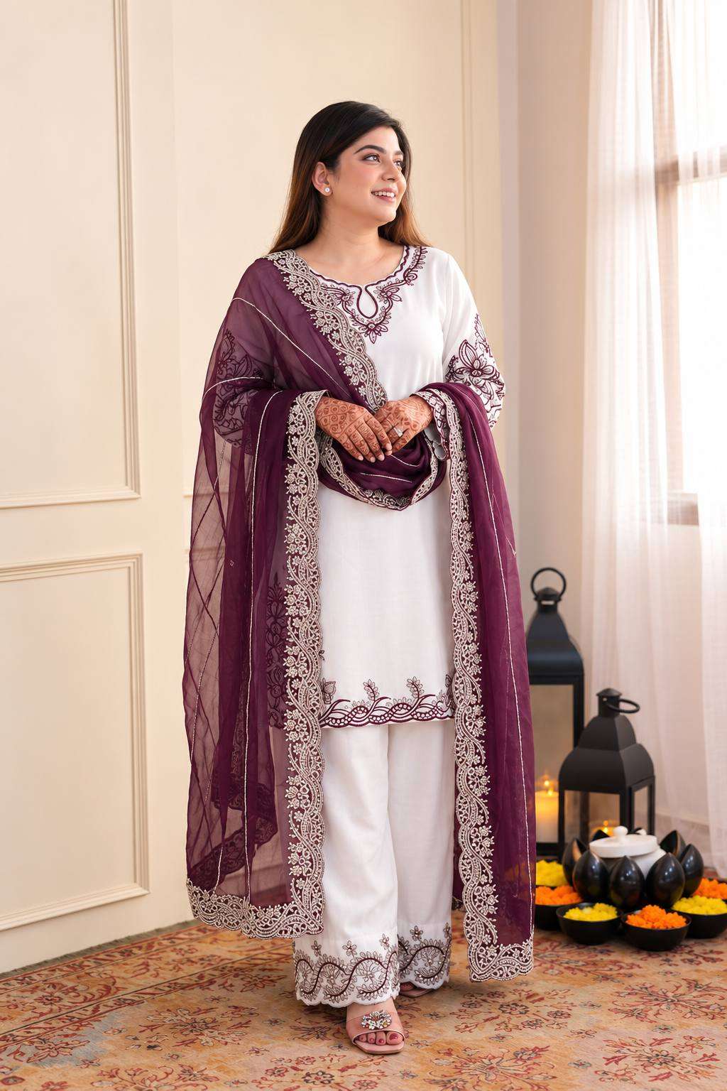 HK 1741 COTTON DESIGNER WORK PAKISTANI STYLE LADIES SUIT