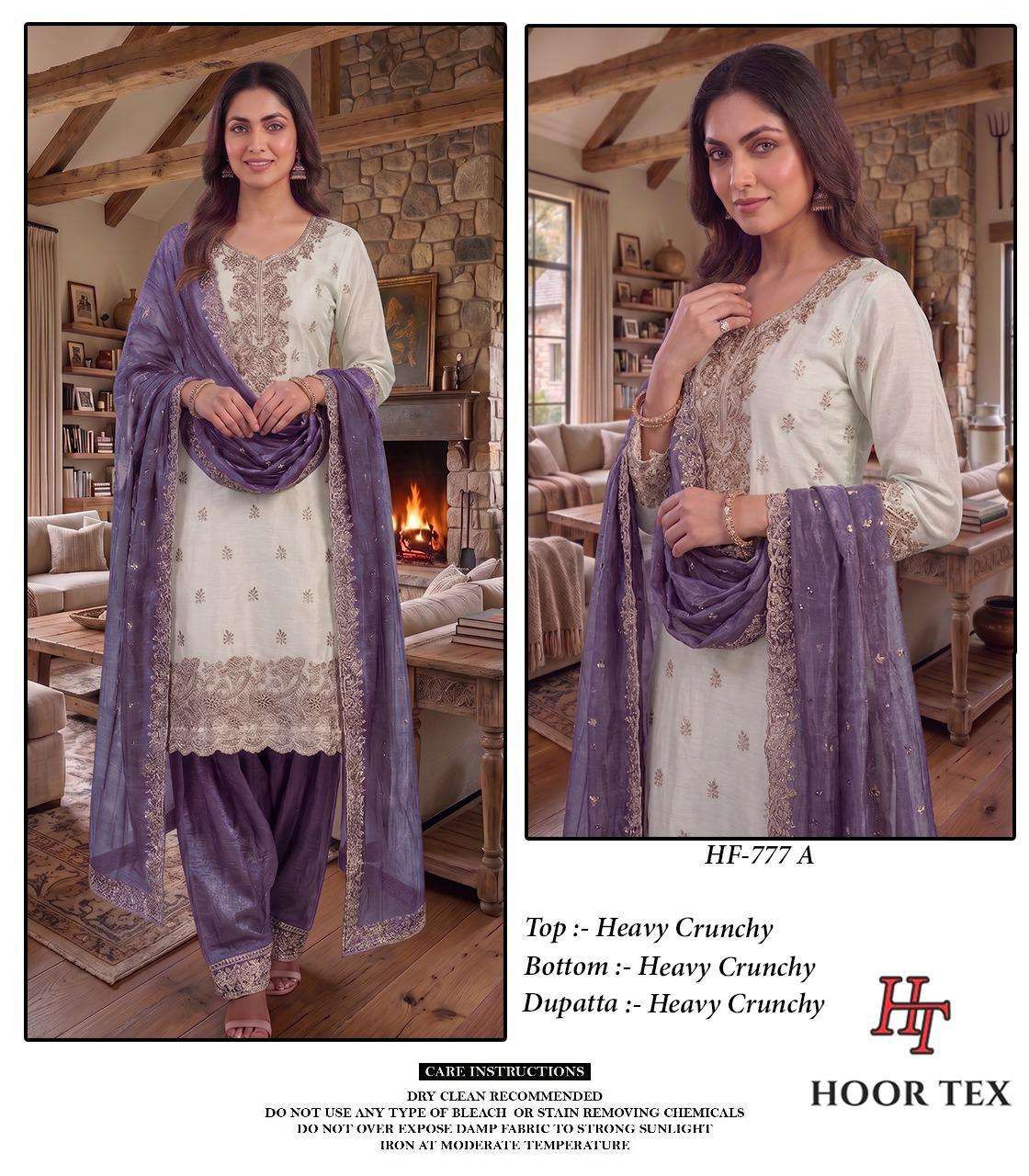 HOOR TEX HF 777 SILK DESIGNER WORK READY MADE PAKISTANI SUIT