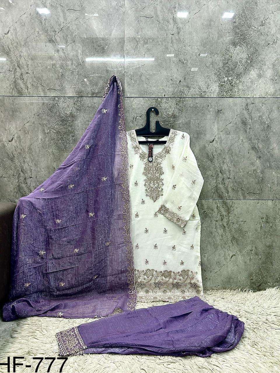 HOOR TEX HF 777 SILK DESIGNER WORK READY MADE PAKISTANI SUIT