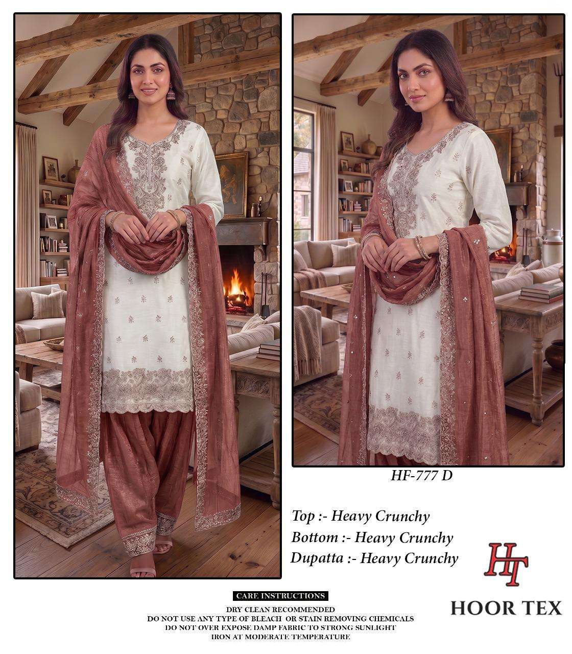 HOOR TEX HF 777 SILK DESIGNER WORK READY MADE PAKISTANI SUIT