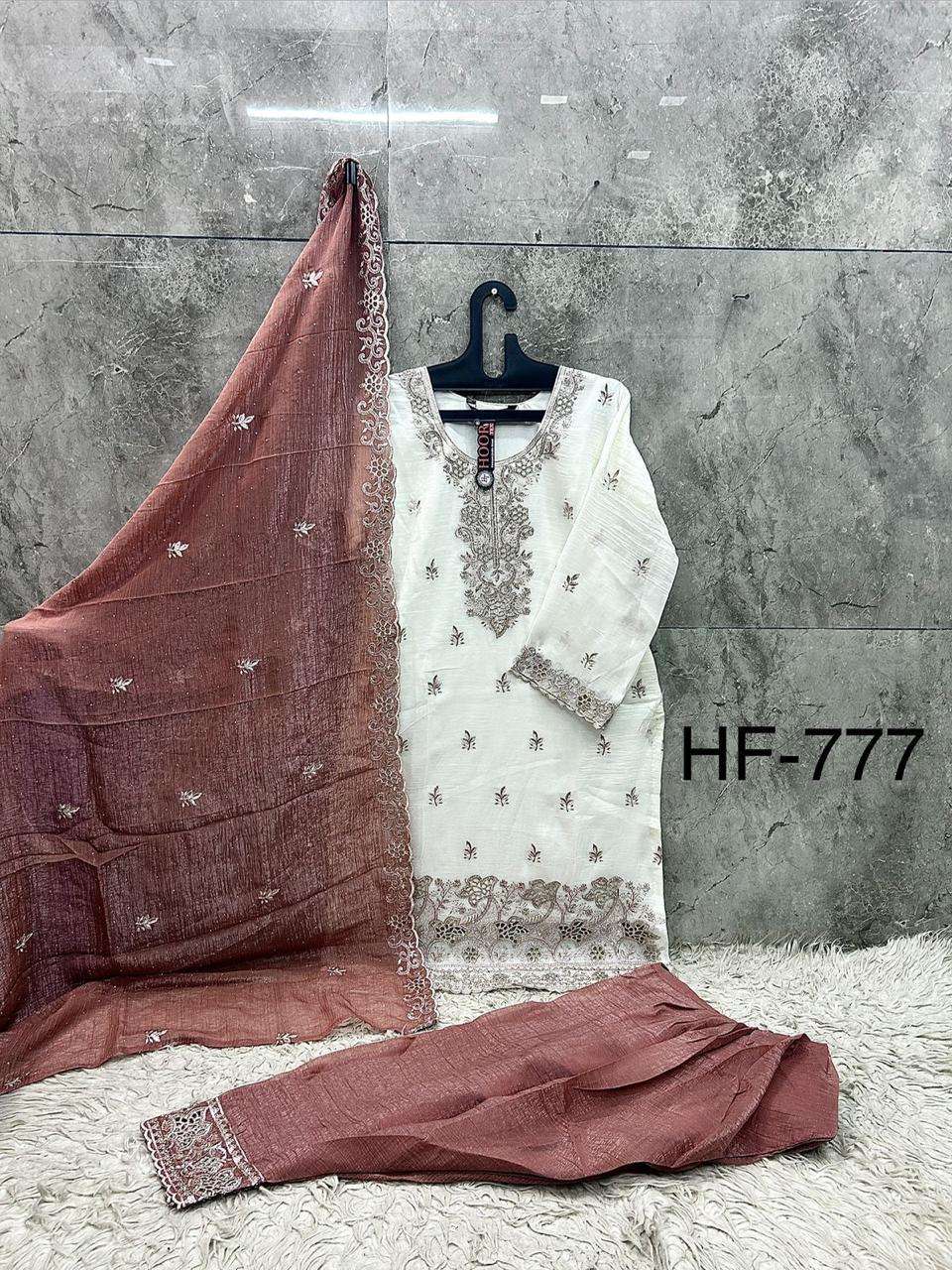 HOOR TEX HF 777 SILK DESIGNER WORK READY MADE PAKISTANI SUIT