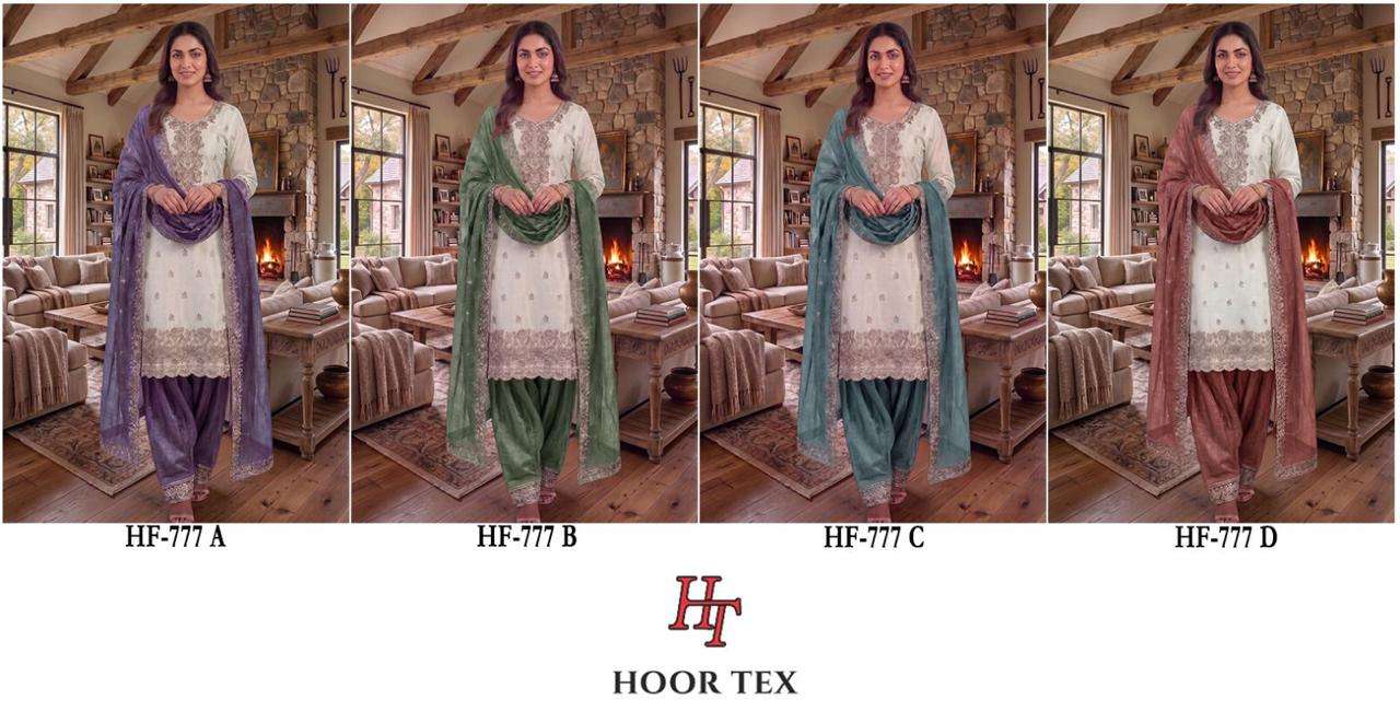 HOOR TEX HF 777 SILK DESIGNER WORK READY MADE PAKISTANI SUIT