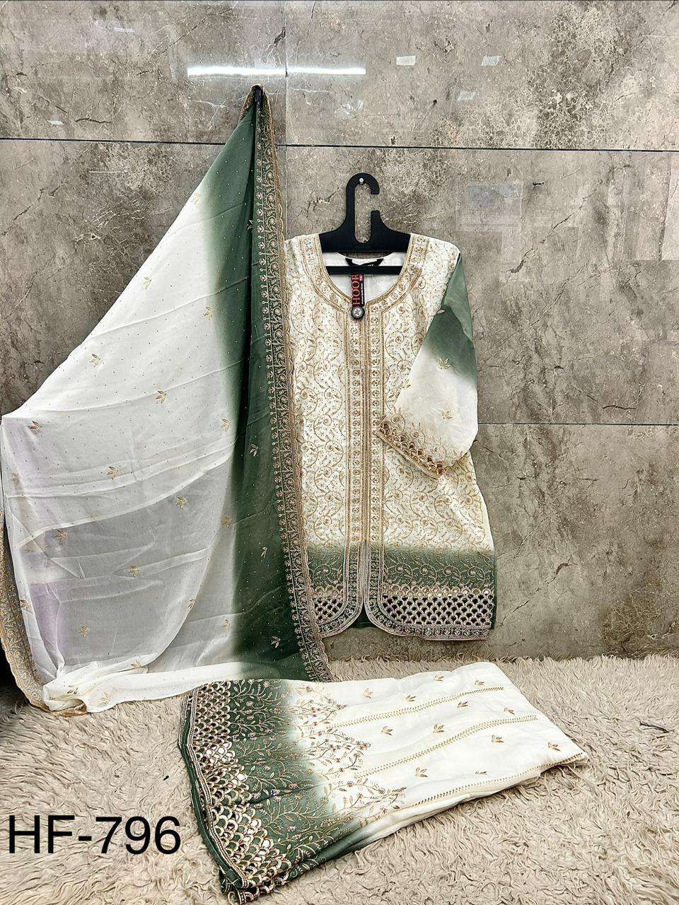 HOOR TEX HF 796 SIMER HEAVY EMBROIDERY DESIGNER READY MADE PAKISTANI SUIT