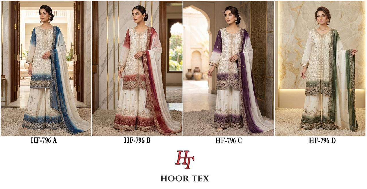 HOOR TEX HF 796 SIMER HEAVY EMBROIDERY DESIGNER READY MADE PAKISTANI SUIT