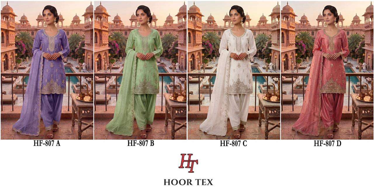 HOOR TEX HF 807 SILK EMBROIDERY DESIGNER WORK READY MADE PAKISTANI SUIT